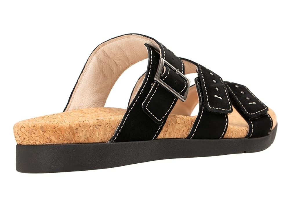 Revitalign Spring Slide Women's Sandals - Suede Black