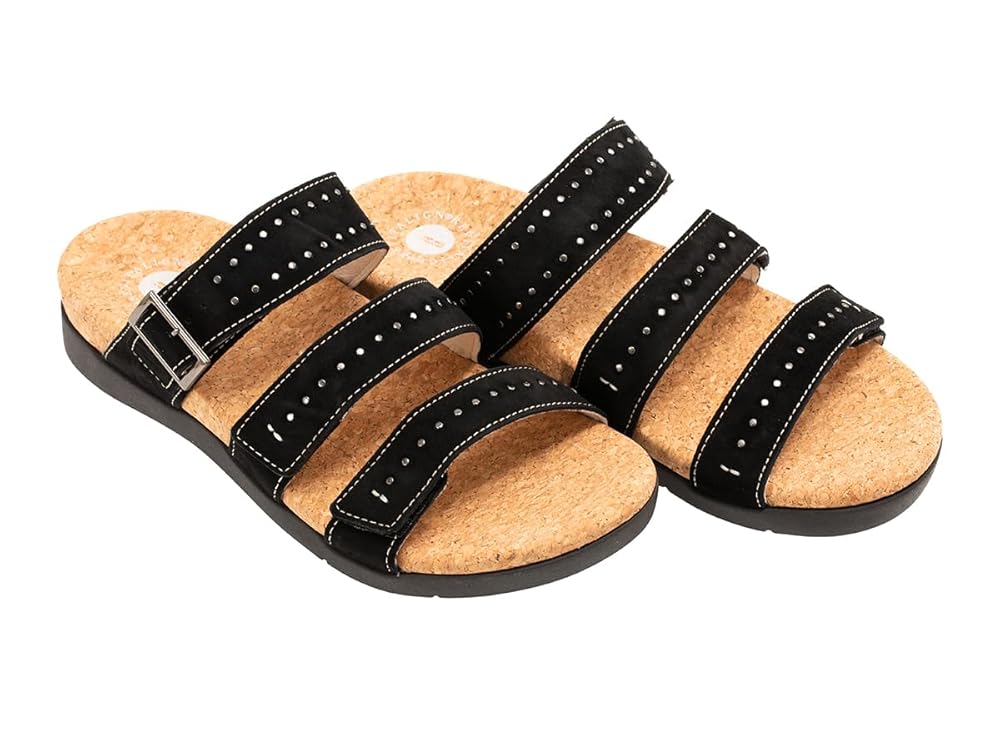 Revitalign Spring Slide Women's Sandals - Suede Black