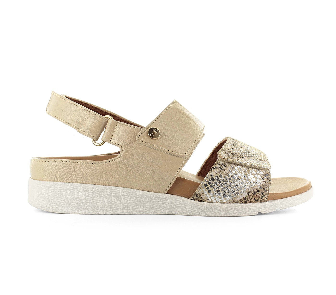 Strive Riviera II - Women's Fully Adjustable Arch Supportive Sandal -  Riviera Almond/Snake Lateral