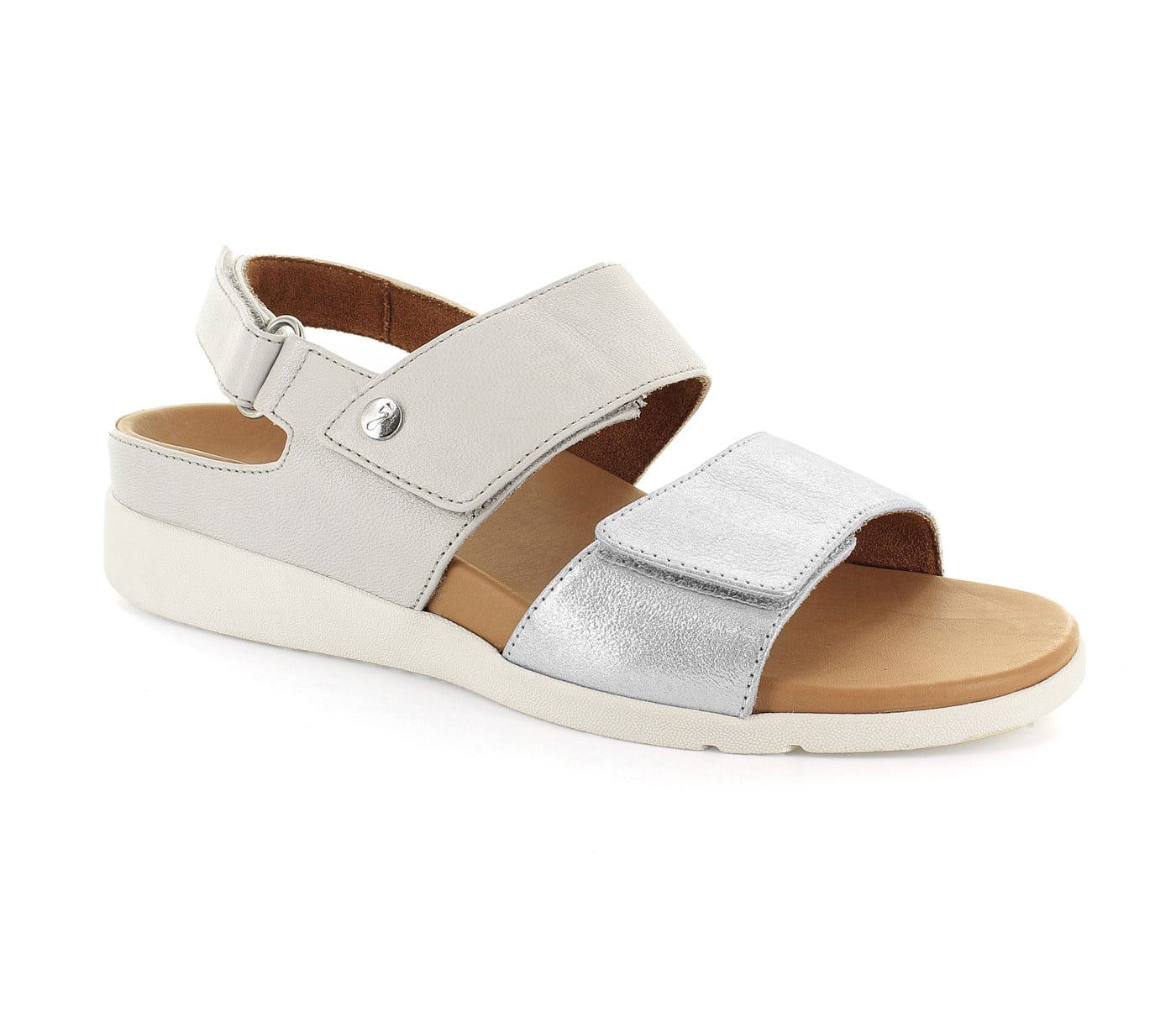 Strive Riviera II - Women's Fully Adjustable Arch Supportive Sandal in Silver/Stone