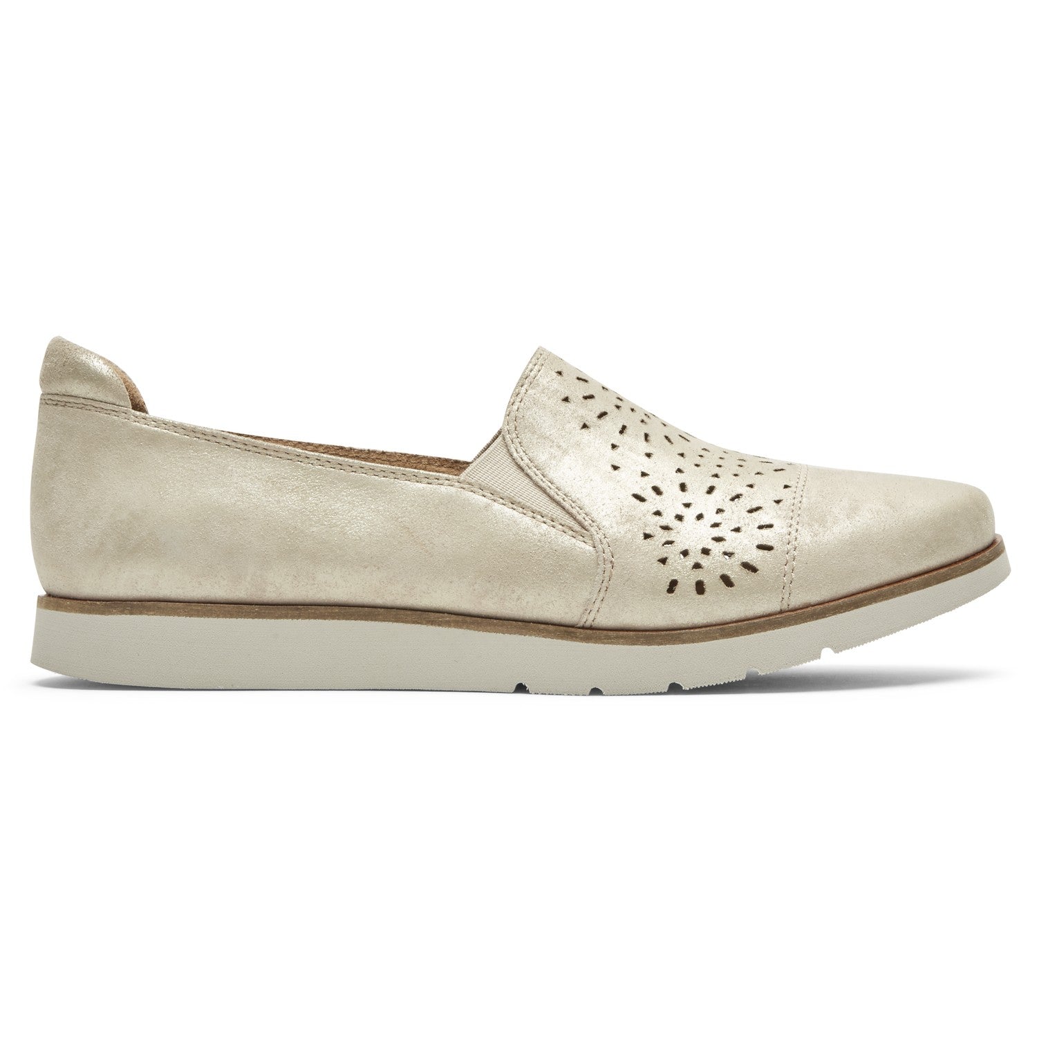 Cobb Hill Laci Twin-gore Women's Slip-on Comfort Shoe - Metallic Leather - Side