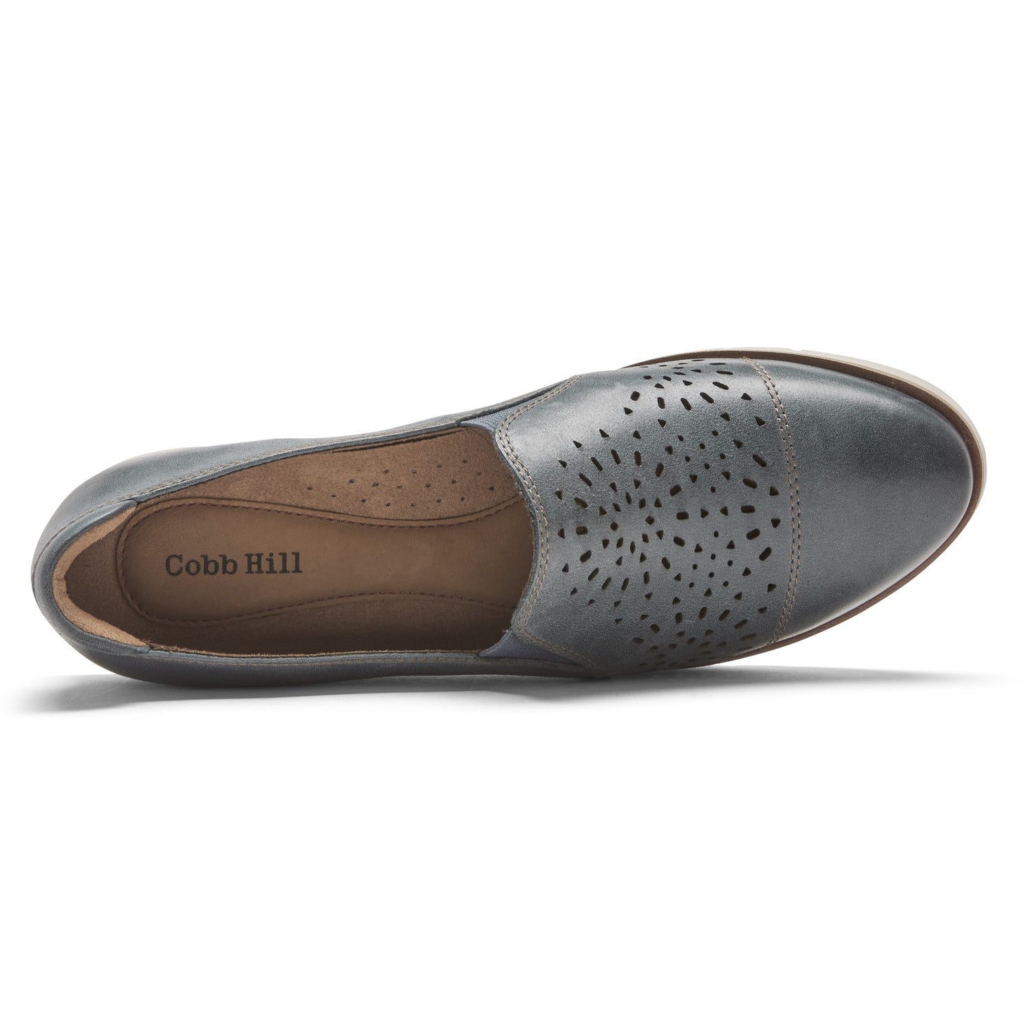 Cobb Hill Laci Twin-gore Women's Slip-on Comfort Shoe - Teal Leather - Top