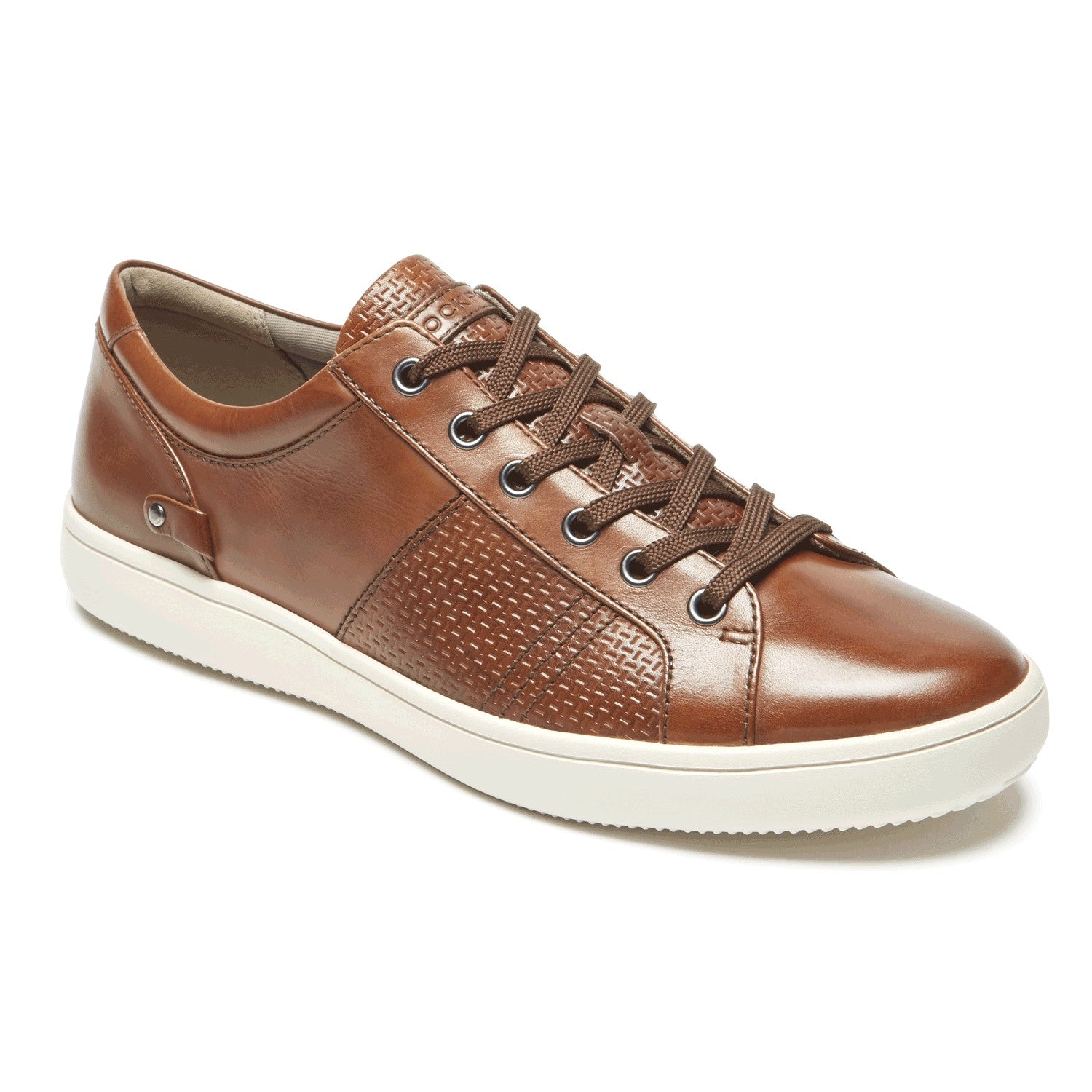 Rockport Colle Tie Men's Casual Athletic Shoes - Tan Smooth - Angle