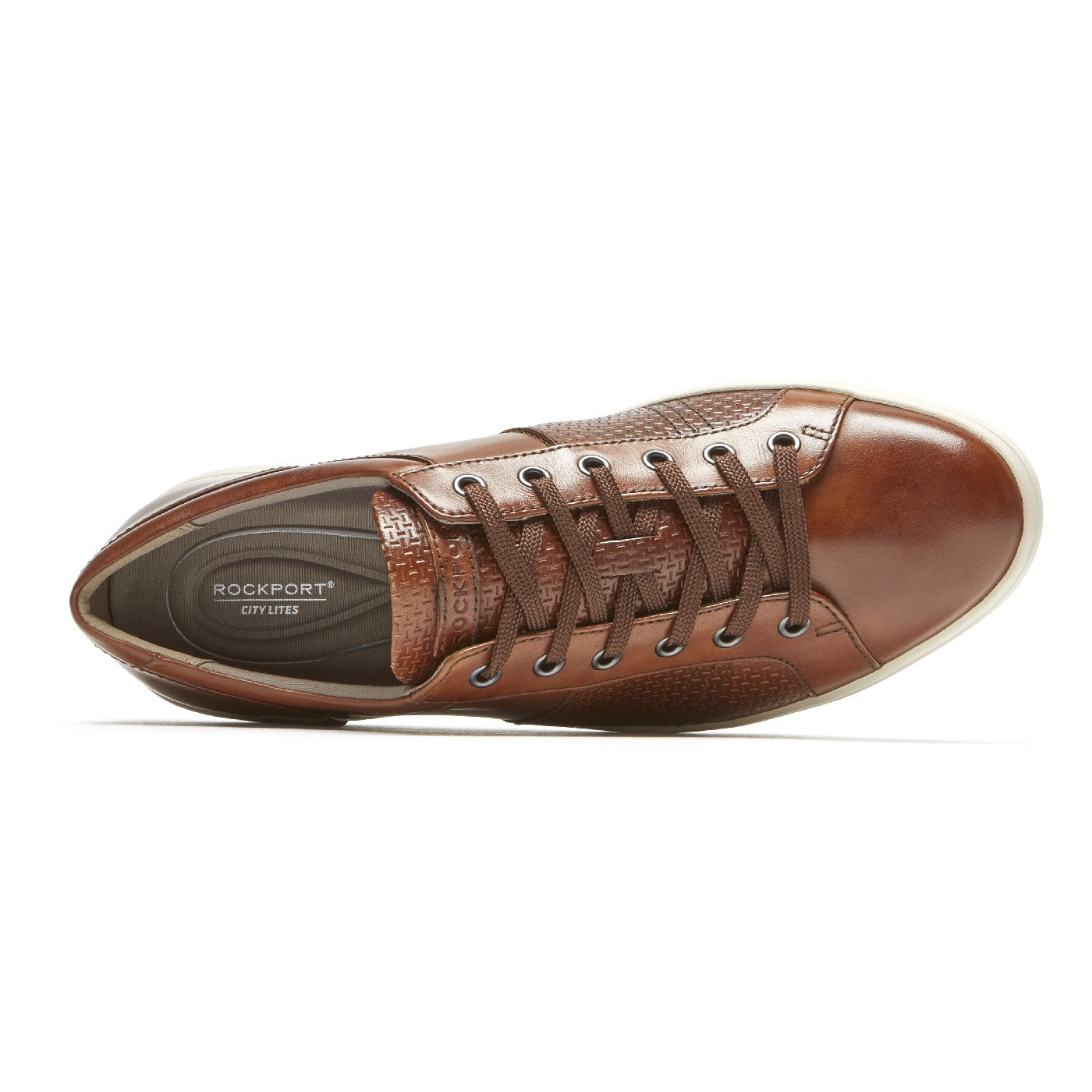 Rockport Colle Tie Men's Casual Athletic Shoes - Tan Smooth - Top