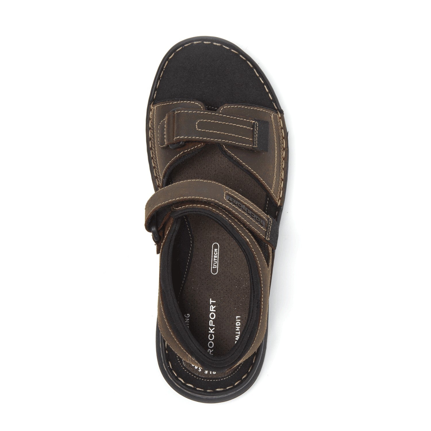 Rockport Darwyn Quarter Strap Men's Sandal - Brown Leather - Top