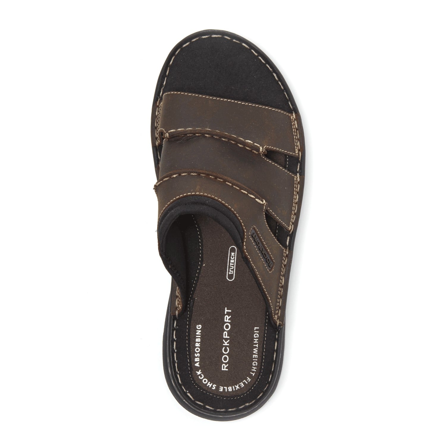 Rockport Darwyn Slide - Men's Sandal - Brown Leather - Top