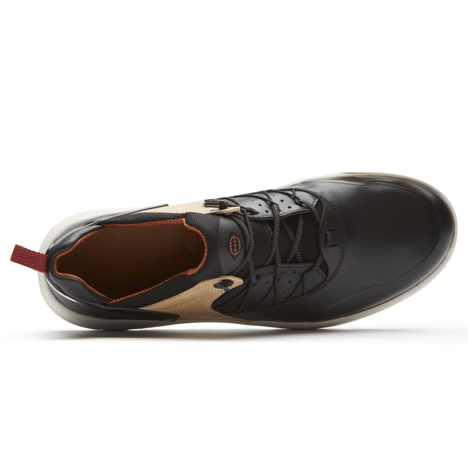 Rockport Let's Walk Men's Bungee Comfort Shoe - Black Leather - Top