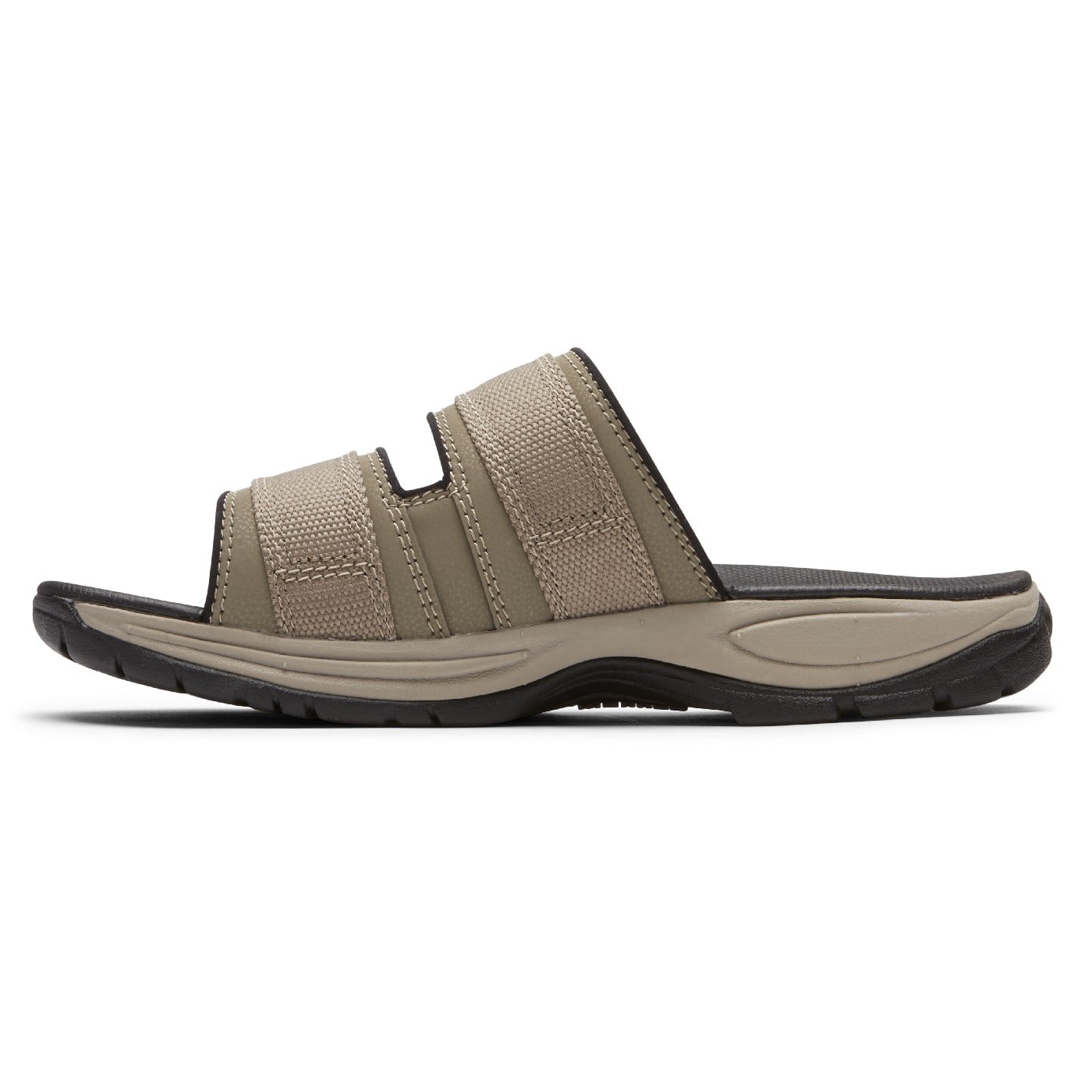 Dunham Newport Men's Water-friendly Slide Sandal - Taupe - Left Side