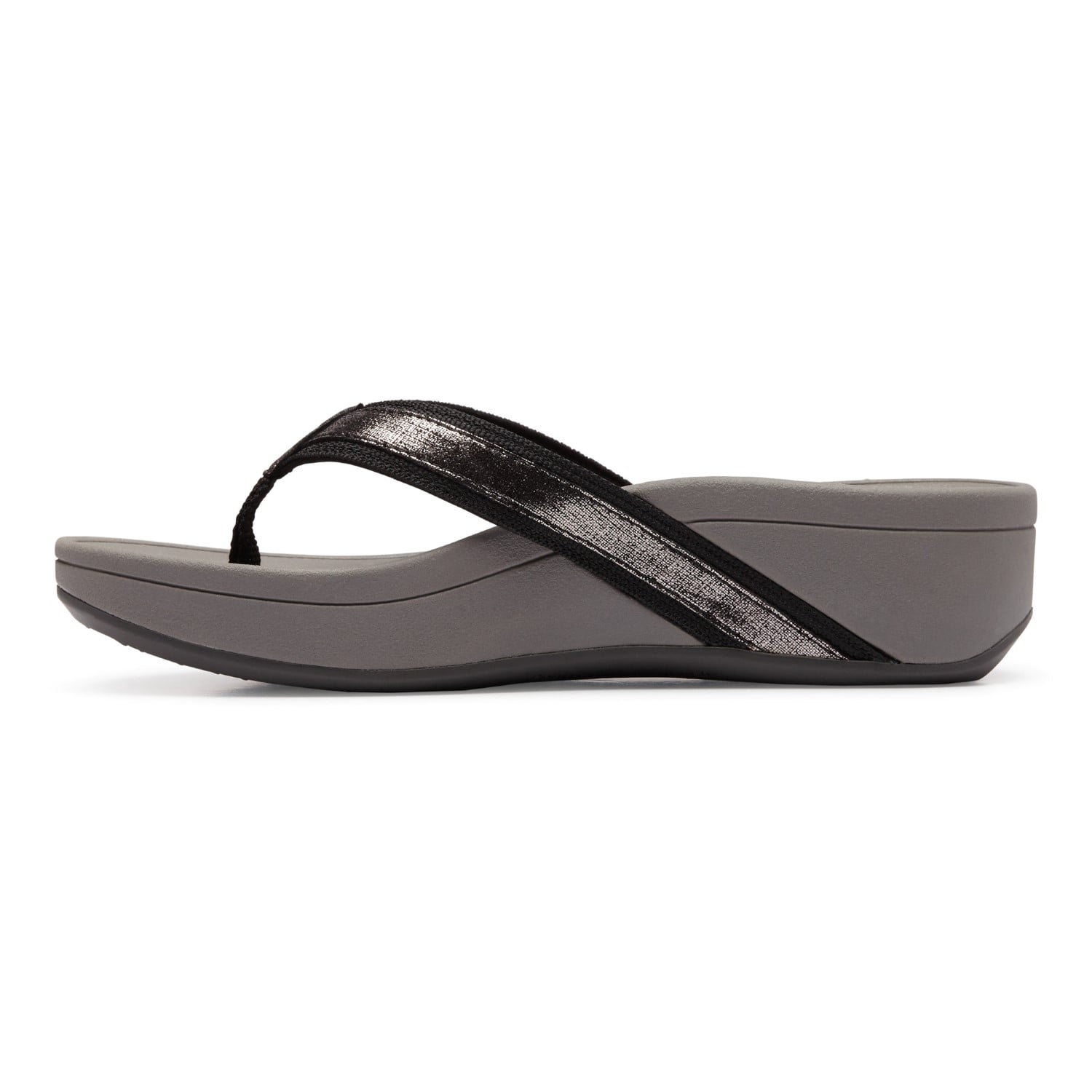 Vionic Pacific High Tide  - Women's Platform Sandal - Gunmetal Metallic Foil