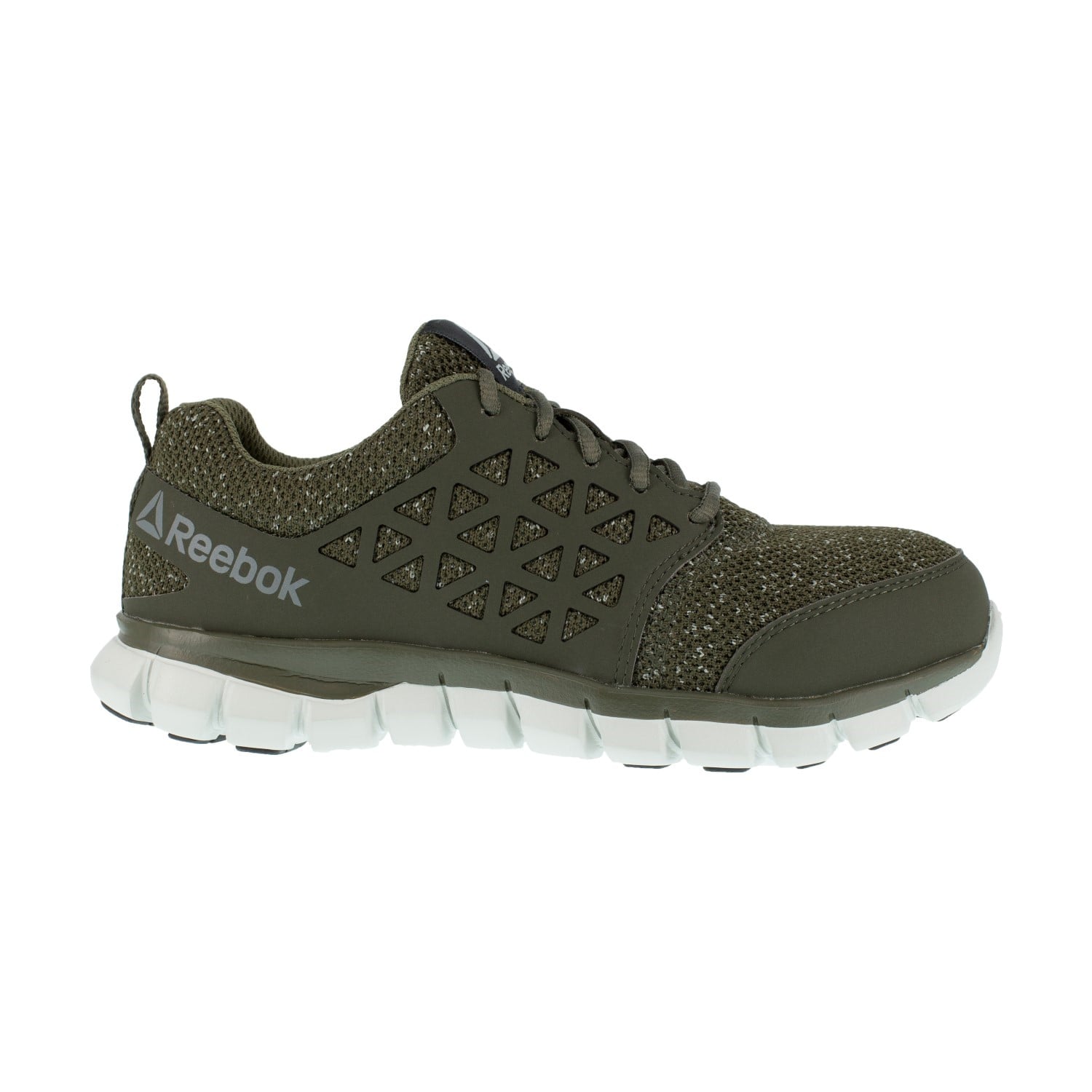 Reebok Work Women's Sublite Cushion Alloy Toe Athletic Work Shoe - Olive Green - Side View