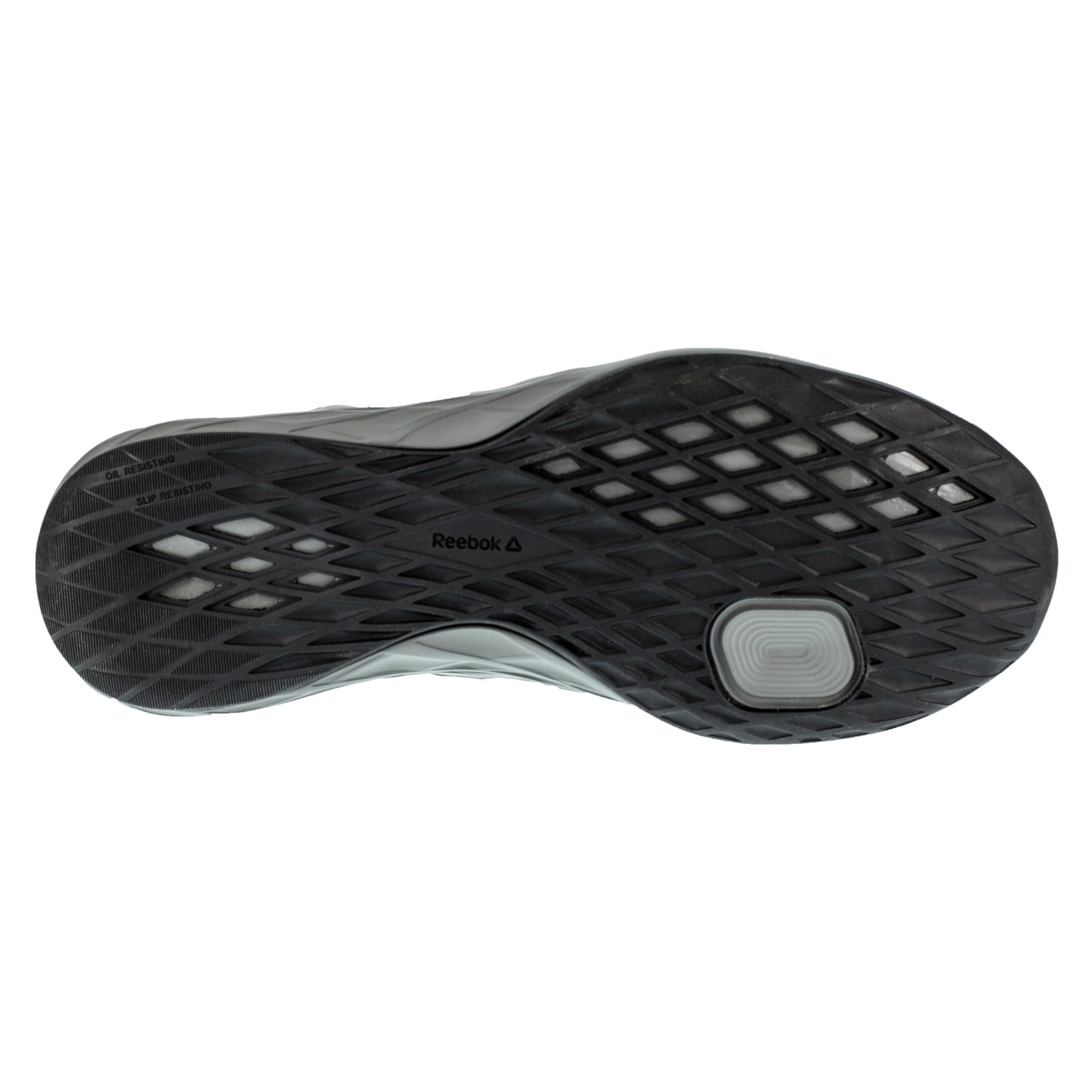 Reebok Work Men's Astroride Steel Toe ESD Athletic Shoe - Black and Neon Green - Outsole View