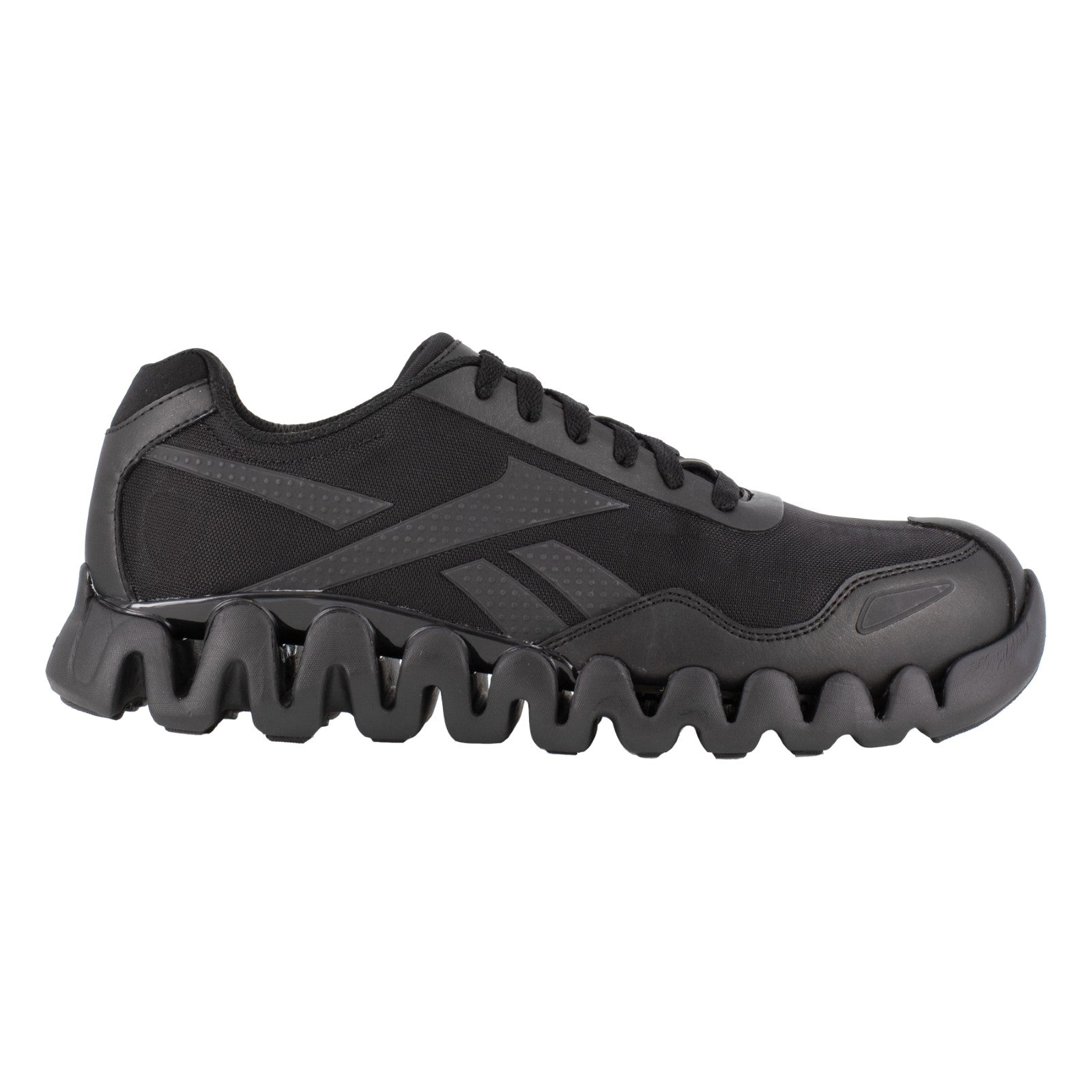 Reebok Work Men's Zig Pulse Work EH Comp Toe Athletic Work Shoe - Black - Side View