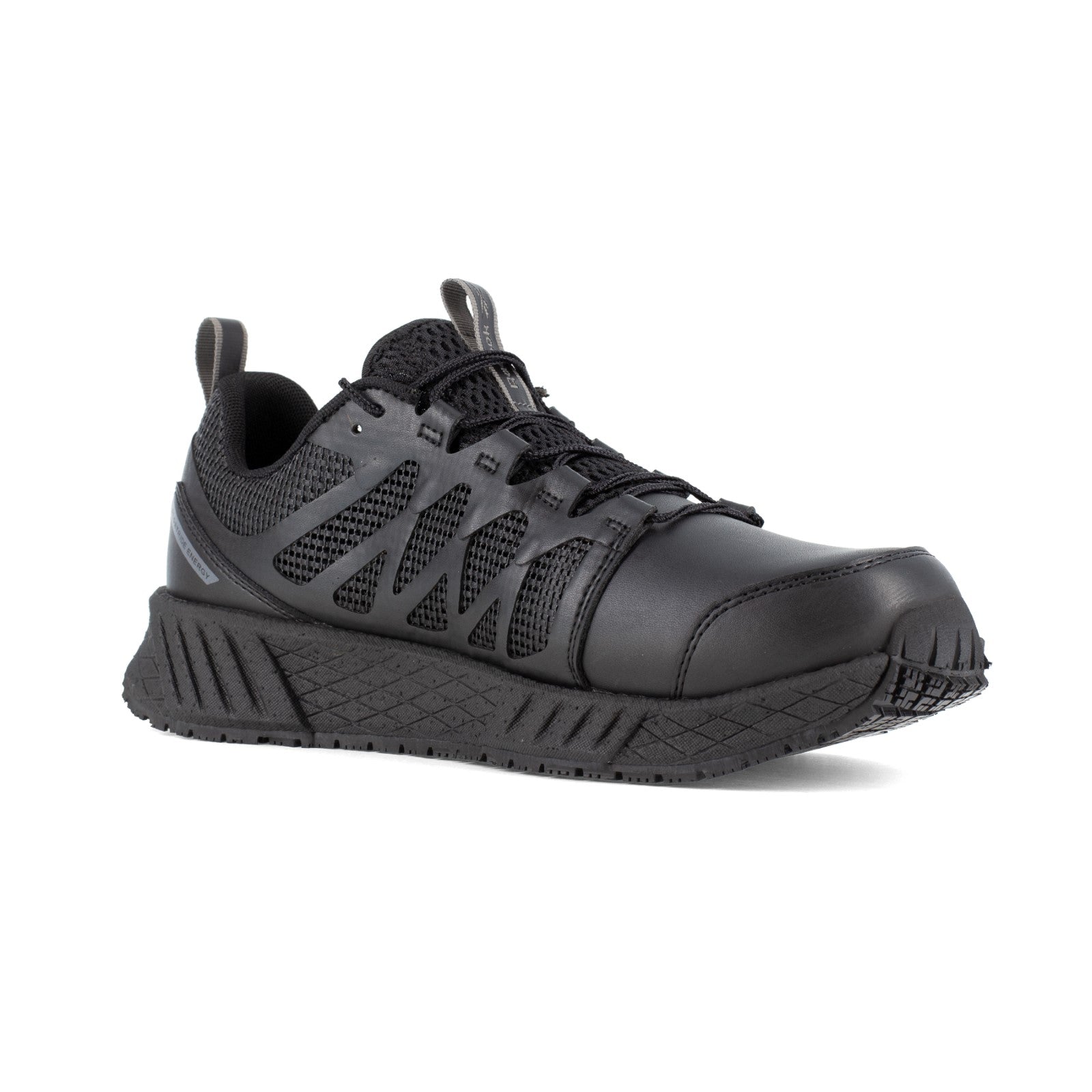 Reebok Work Women's Zip Pulse Work EH Comp Toe Athletic Work Shoe - Black/Pink - Profile View