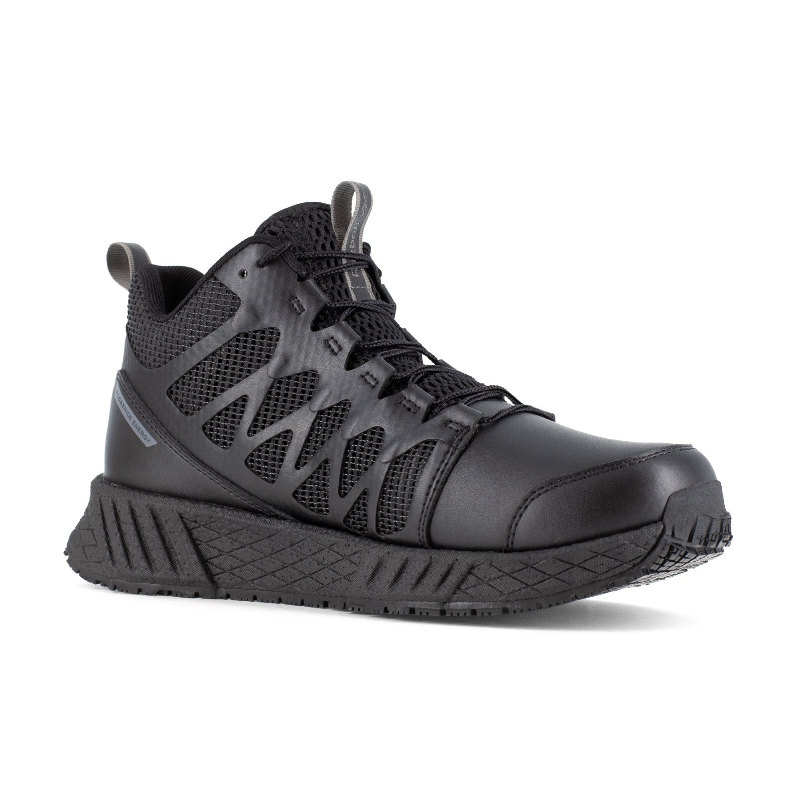 Reebok Work Women's Zip Pulse Work EH Comp Toe Athletic Work Shoe - Black/Pink - Profile View