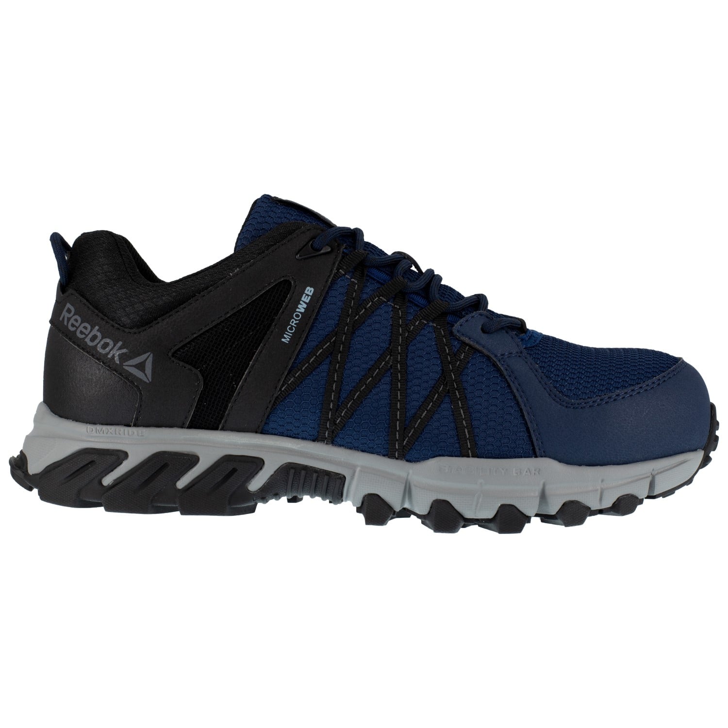 Reebok Work Men's Trailgrip Work Comp Toe EH Shoe - Navy/Black/Grey - Side View