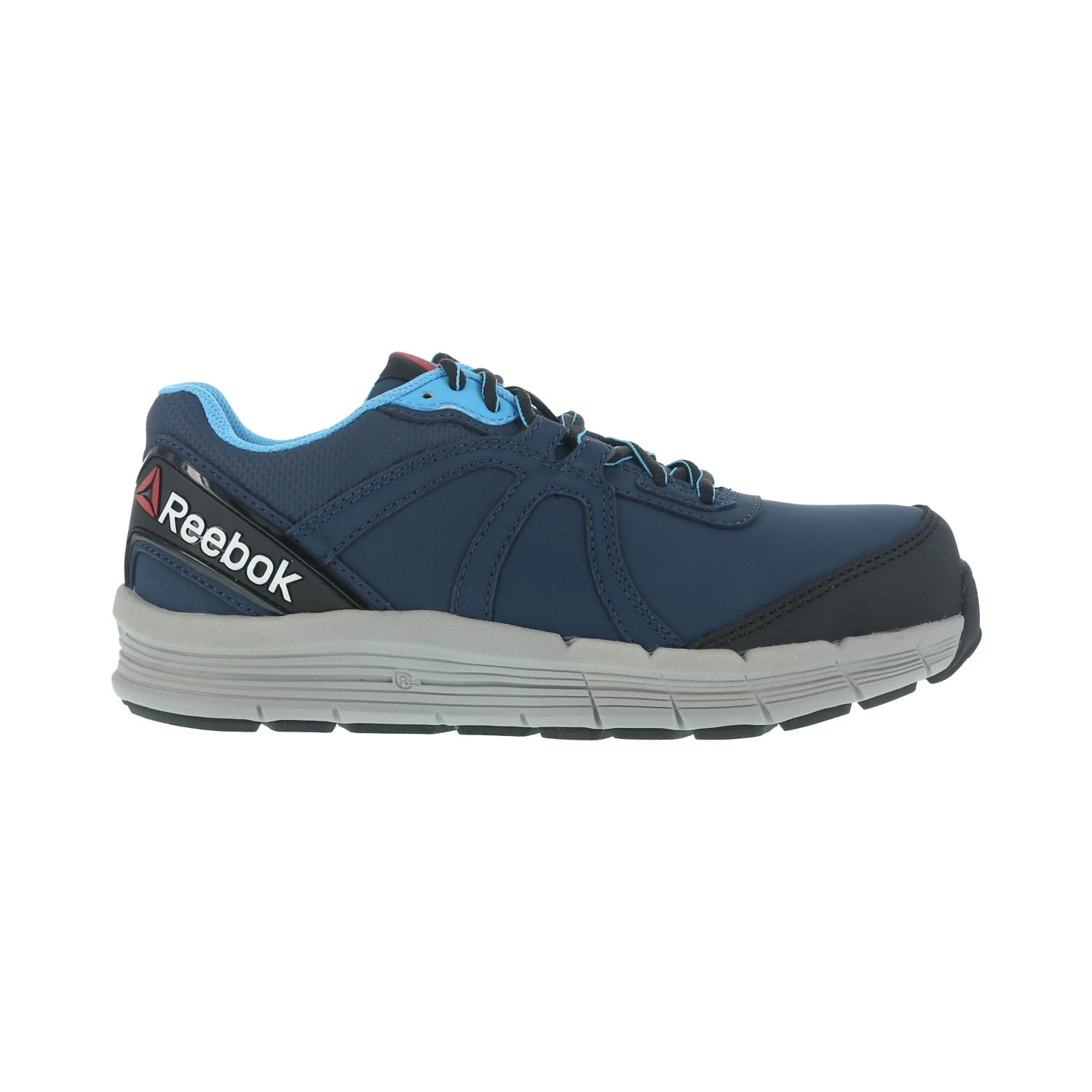 Reebok Work Women's Guide Industrial Steel Toe Shoe EH - Navy and Light Blue - Side View