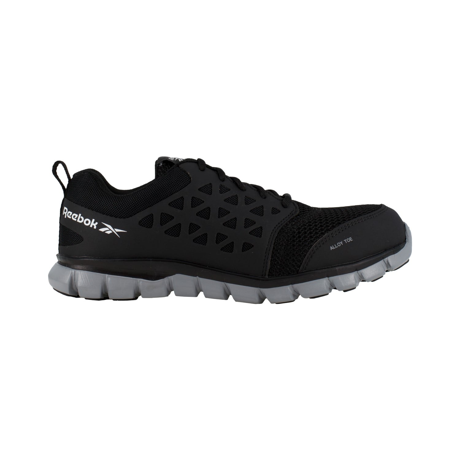 Reebok Work Men's Sublite Cushion Alloy Toe Comfort Athletic Work Shoe - Black - Side View