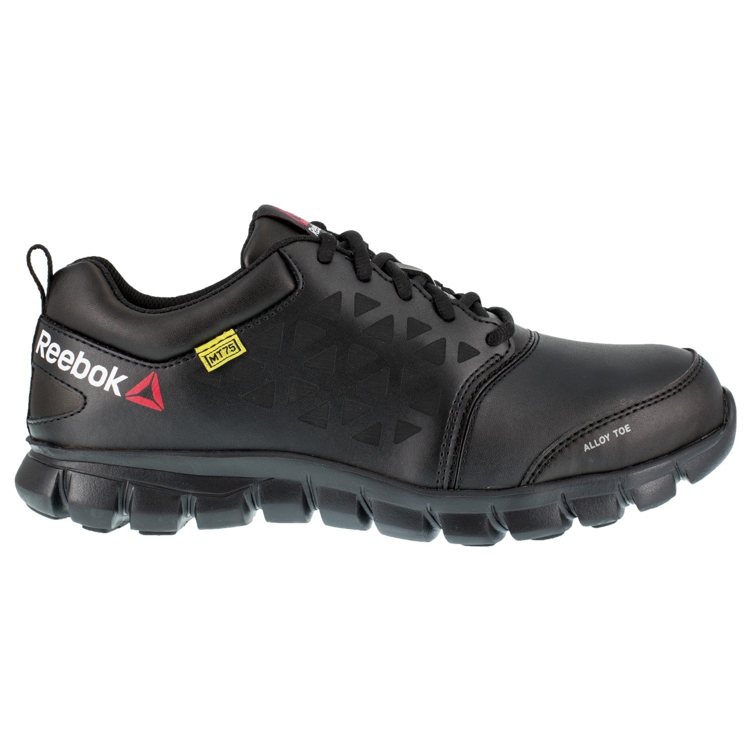 Reebok Work Women's Sublite Cushion Alloy Toe Comfort Athletic Work Shoe Met Guard - Black - Side View