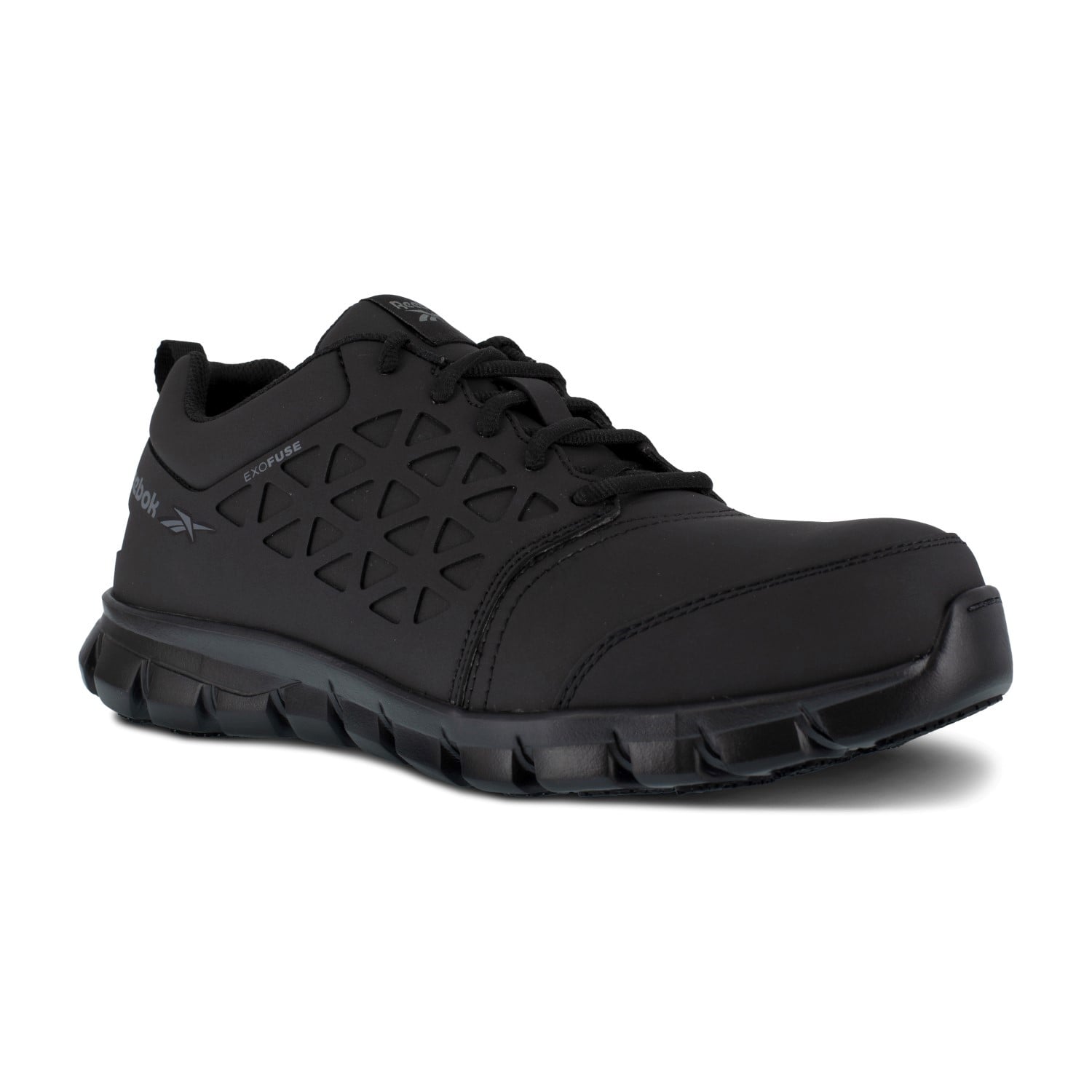 Reebok Work Men's Sublite Cushion Work - EH - Comp Toe - Black - Profile View