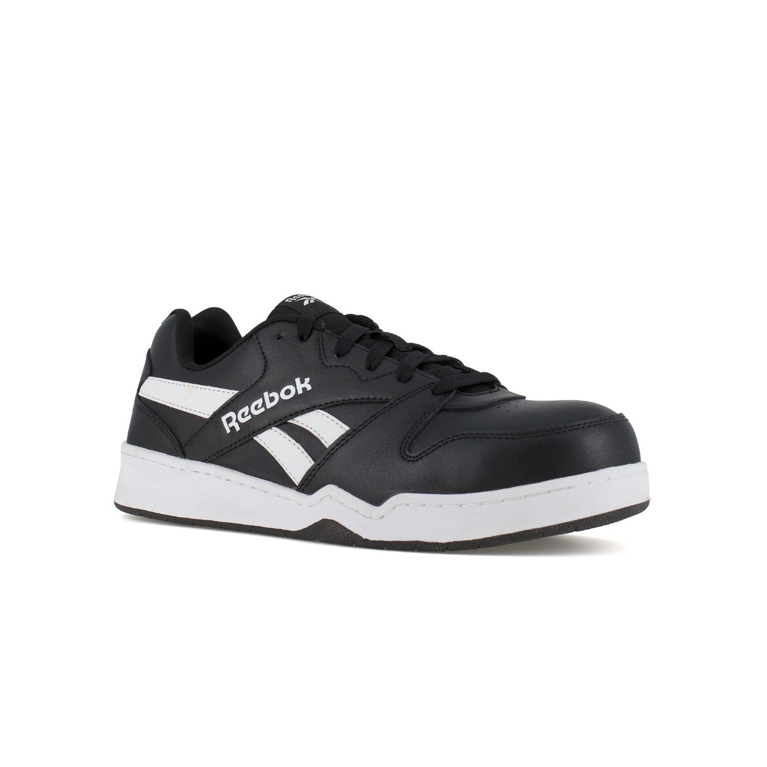 Reebok Work Men's BB4500 Low Cut - Electrical Hazard - Composite Toe Sneaker - Black/White - Profile View