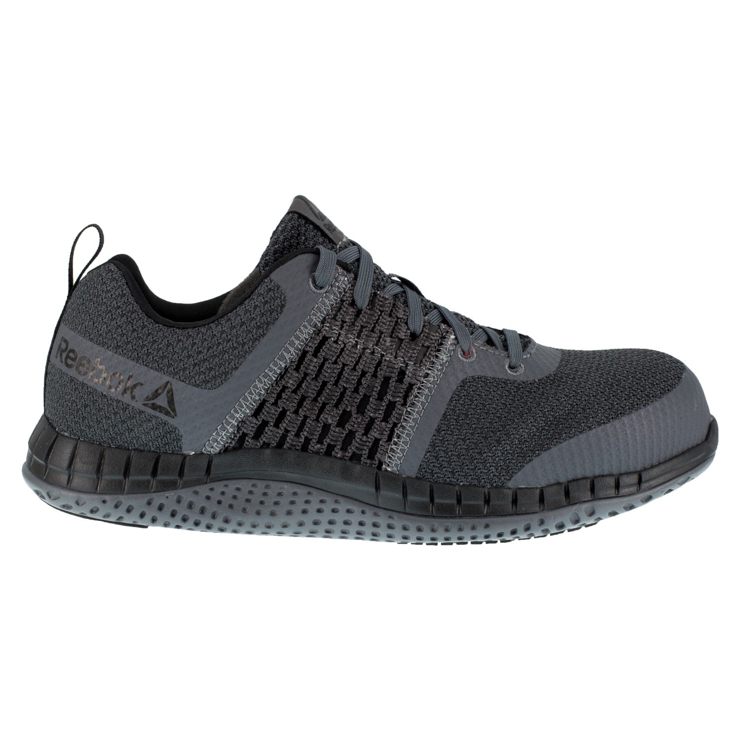 Reebok Work Men's Print Work ULTK - Composite Toe SD Athletic Work Shoe - Coal Grey - Side View