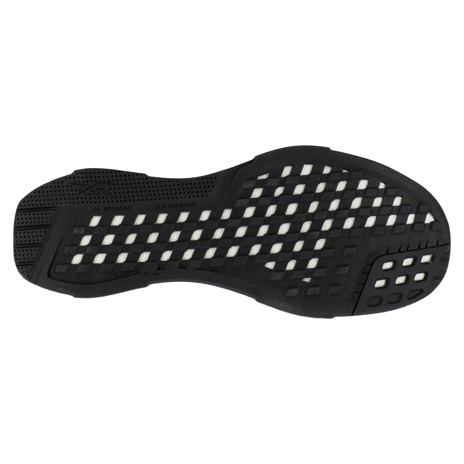 Reebok Work Men's Fusion Flexweave Comp Toe Athletic Work Shoe - Grey and White - Outsole View