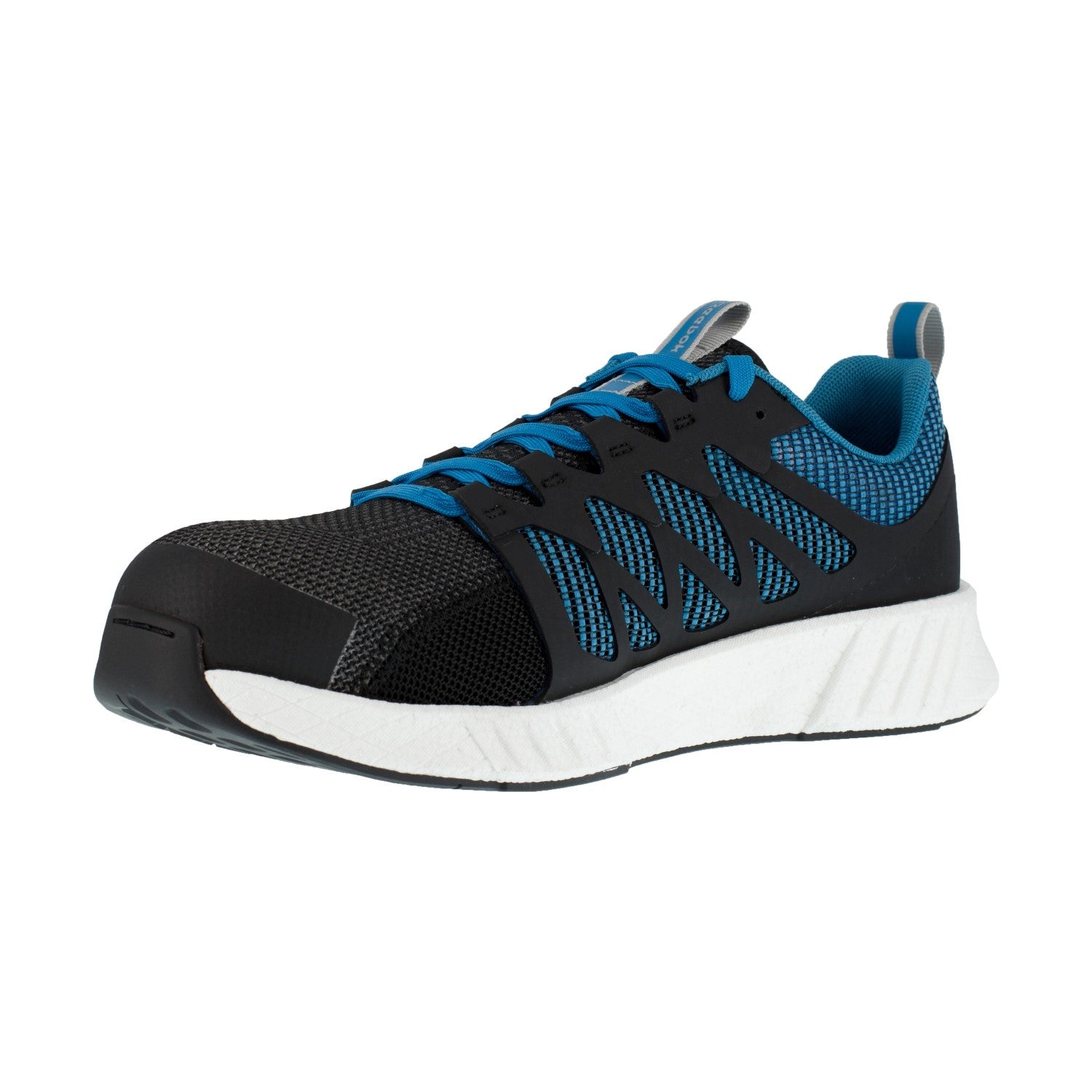 Reebok Work Men's Fusion Flexweave Comp Toe Athletic Work Shoe - Black and Blue - Other Profile View