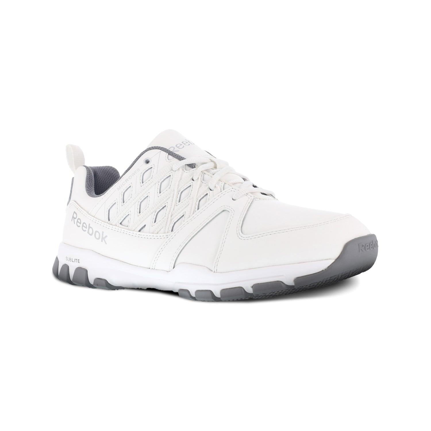 Reebok Work Men's Sublite Soft Toe Comfort Athletic Work Shoe ESD in White