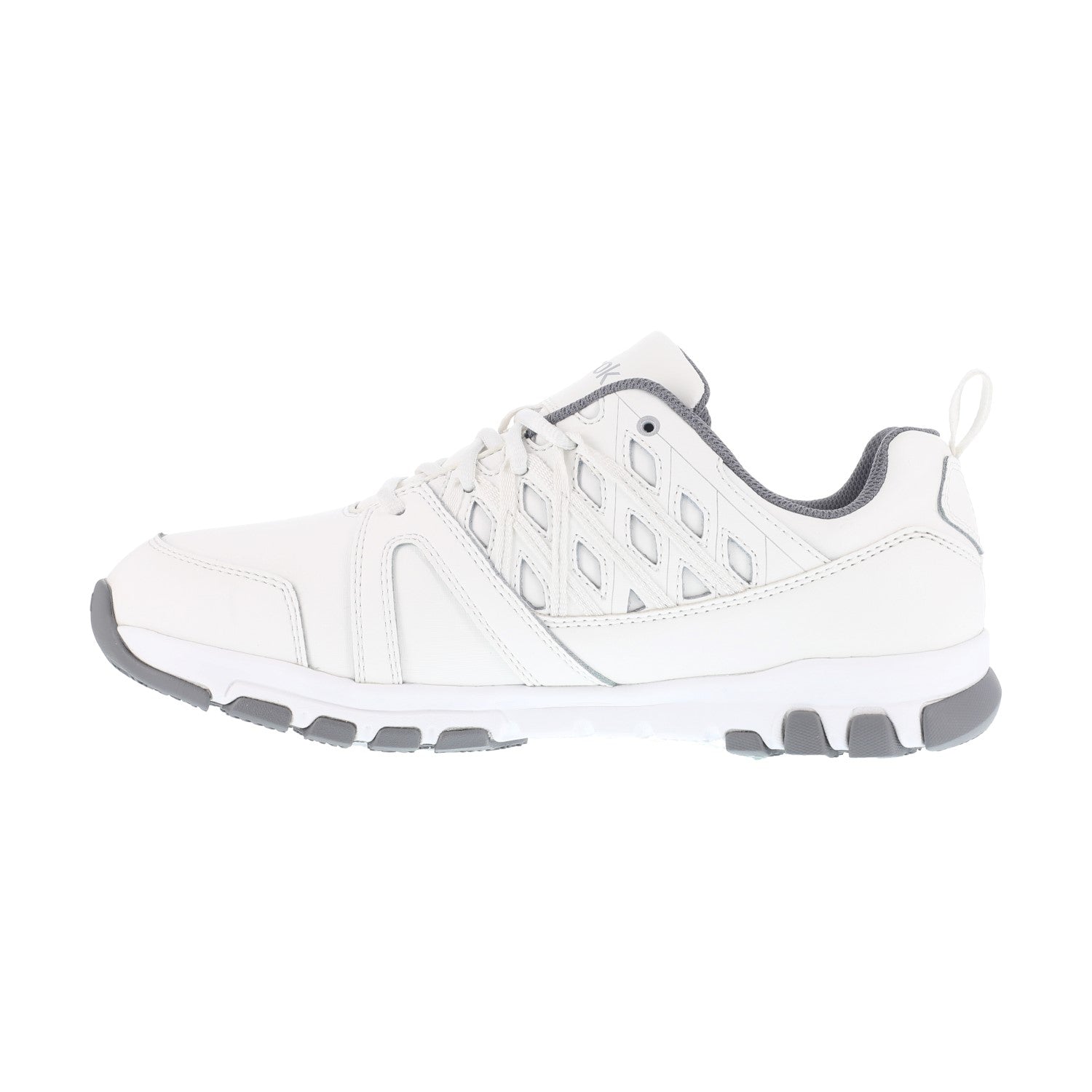 Reebok Work Men's Sublite Soft Toe Comfort Athletic Work Shoe ESD - White - Side View