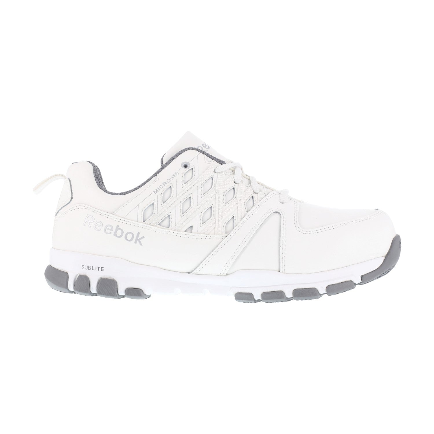 Reebok Work Women's Sublite Steel Toe Comfort Athletic Work Shoe ESD - White - Side View