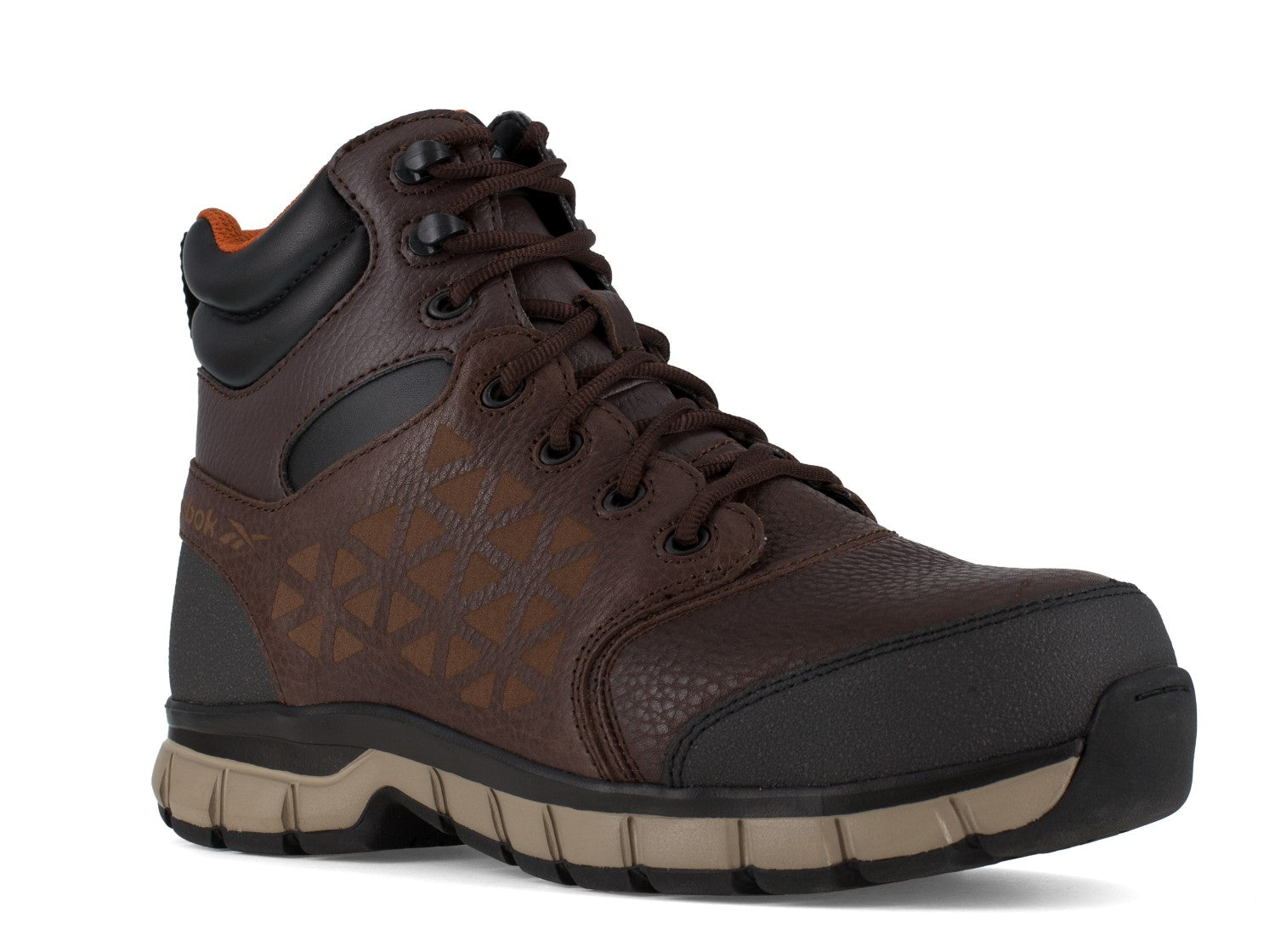 Reebok Work Women's Sublite Cushion Alloy Toe Comfort Athletic Work Shoe Met Guard - Black - Profile View
