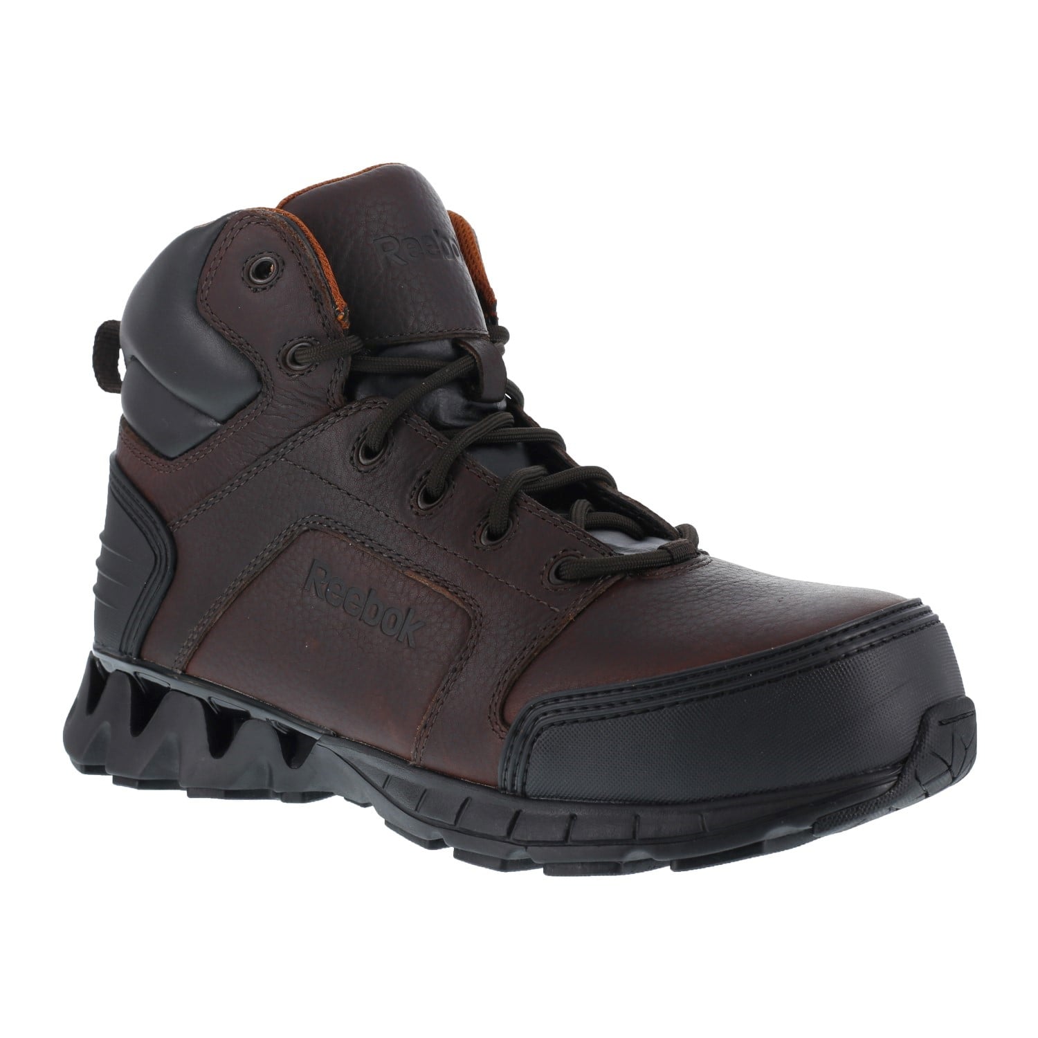 Reebok Work Men's Zigkick Work Comp Toe Work Boot ESD - Brown - Profile View