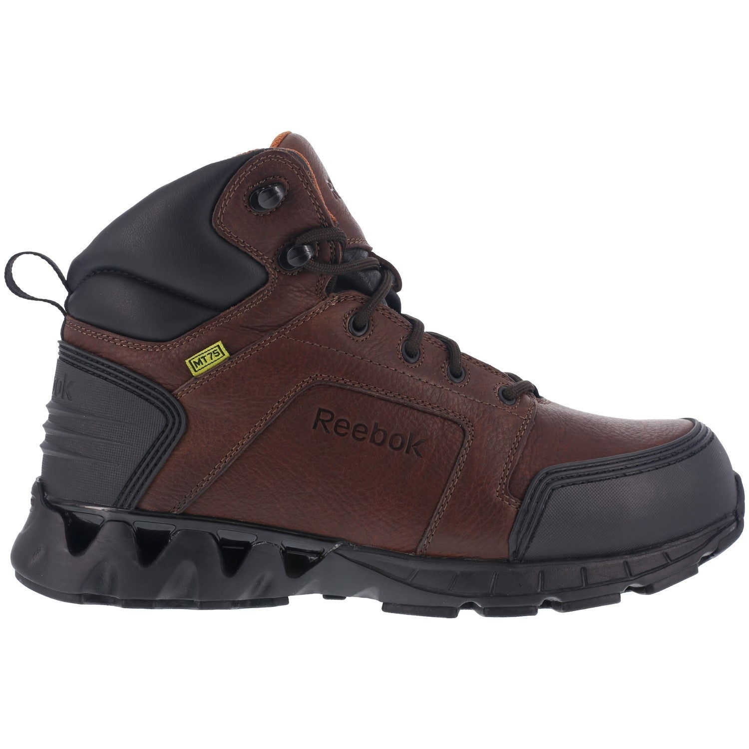 Reebok Work Men's Zigkick Work Comp Toe Work Boot Met Guard - Dark Brown - Side View