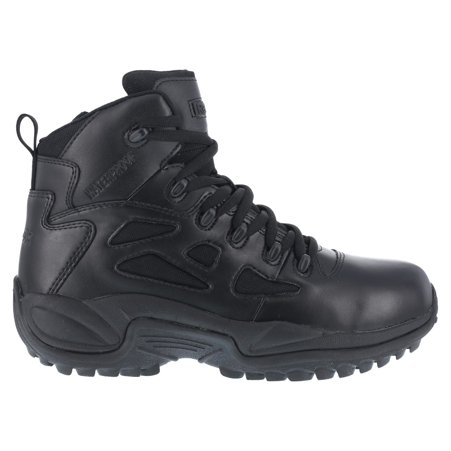 Reebok Duty Men's Rapid Response Tactical Soft Toe Boot Waterproof - Black - Side View