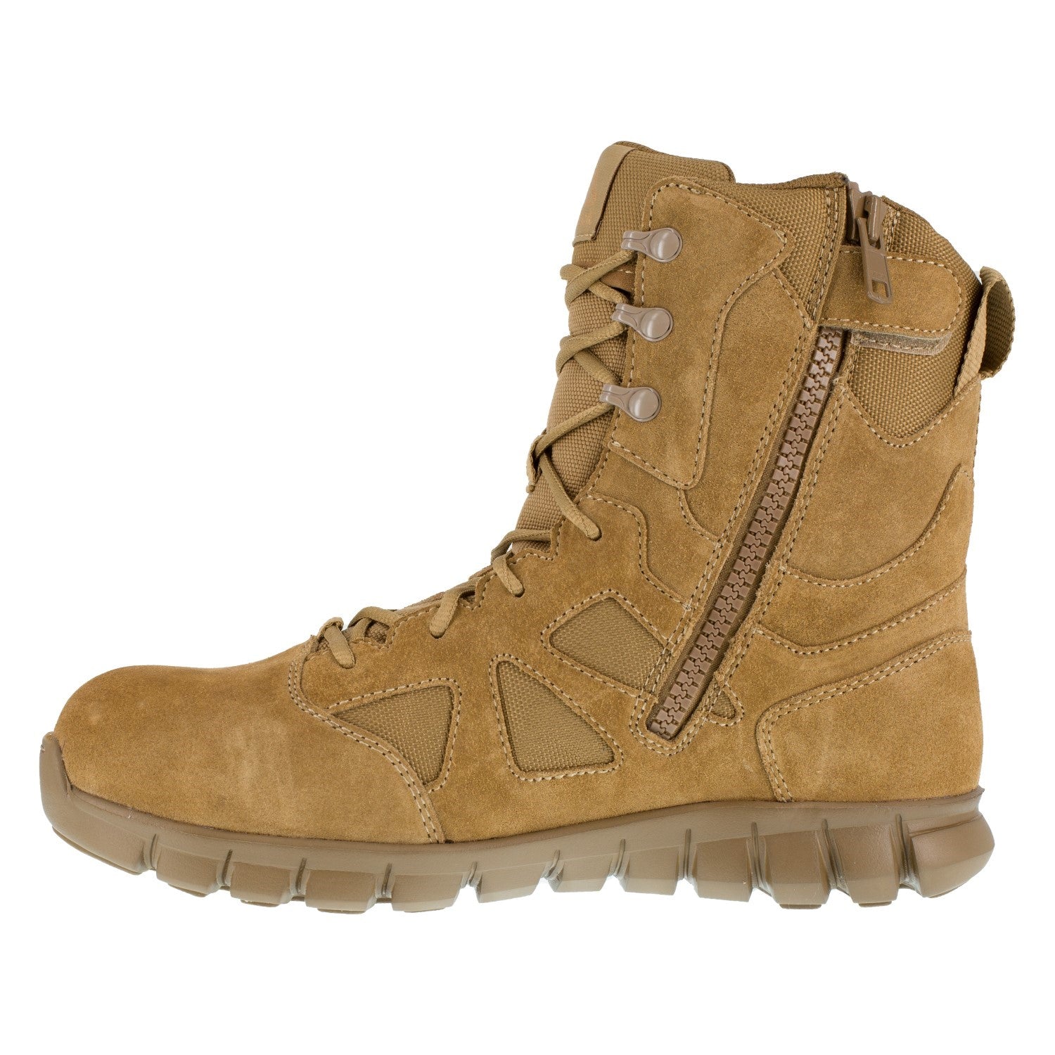 Reebok Duty Men's Sublite Cushion Tactical Comp Toe 8" Boot  - Coyote - Side View