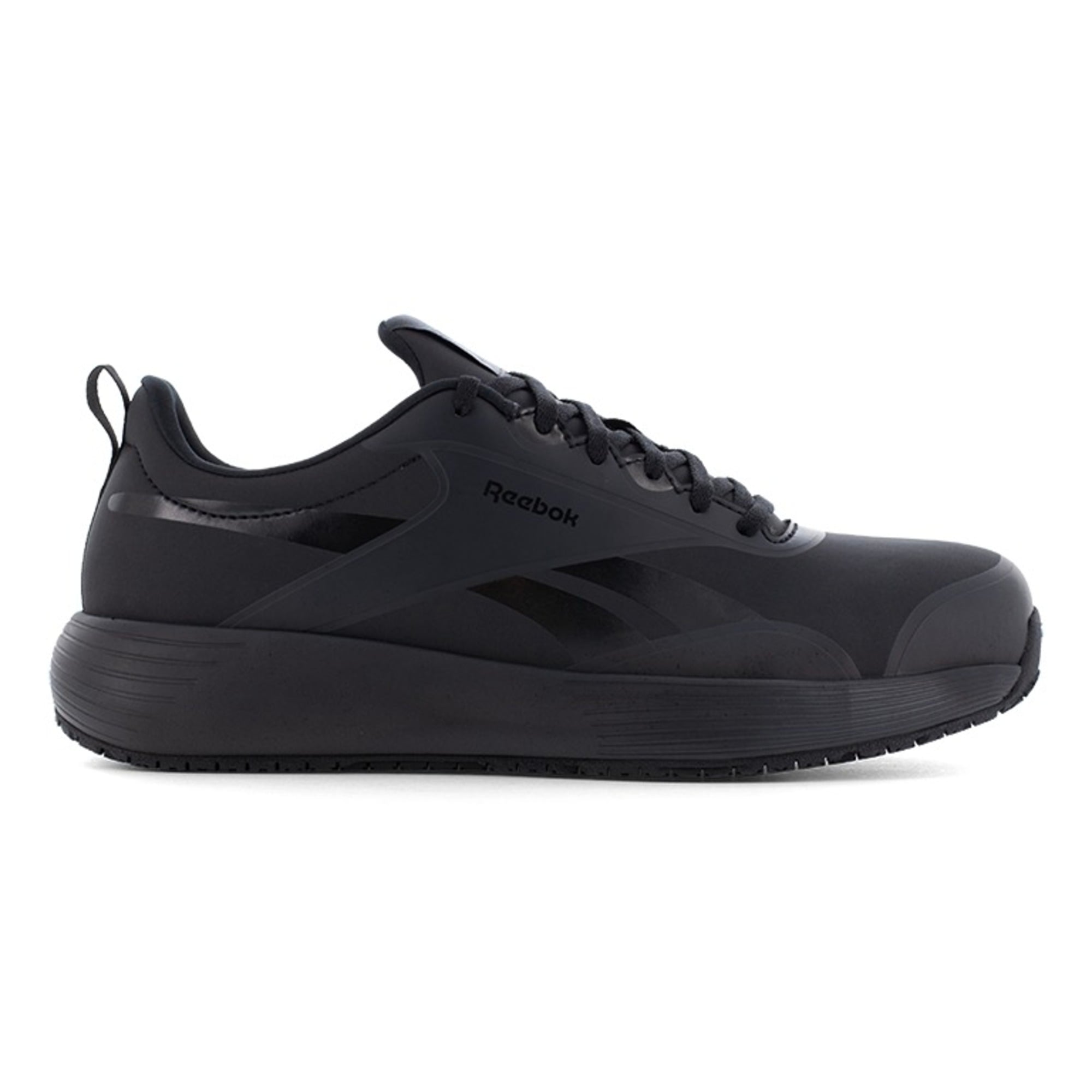 Reebok Men's RB5100 Black Lite Plus 4 Work Composite Toe Athletic Shoes SD10 - Black - side view