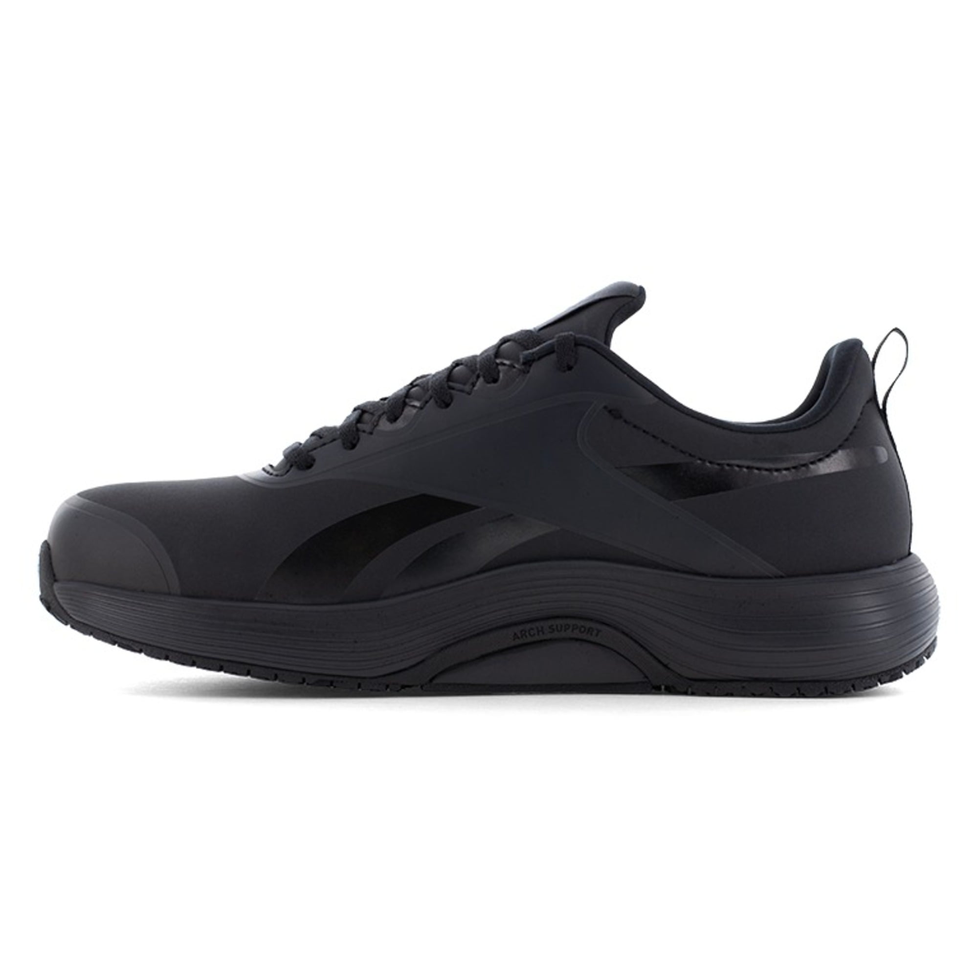 Reebok Men's RB5100 Black Lite Plus 4 Work Composite Toe Athletic Shoes SD10 - Black - side view 2