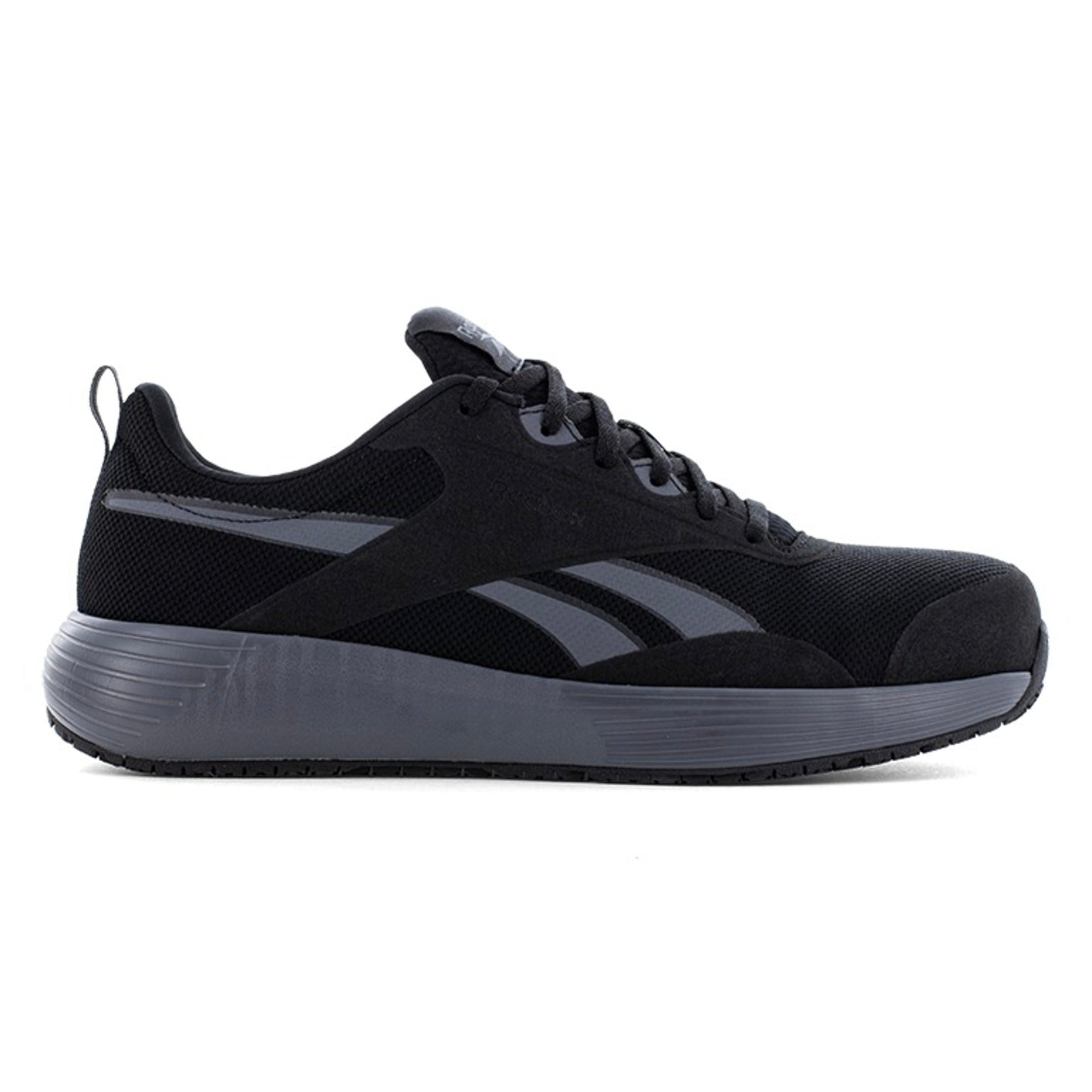 Reebok Men's RB5102 Black and Gray Lite Plus 4 Work Composite Toe Athletic EH - Black - side view