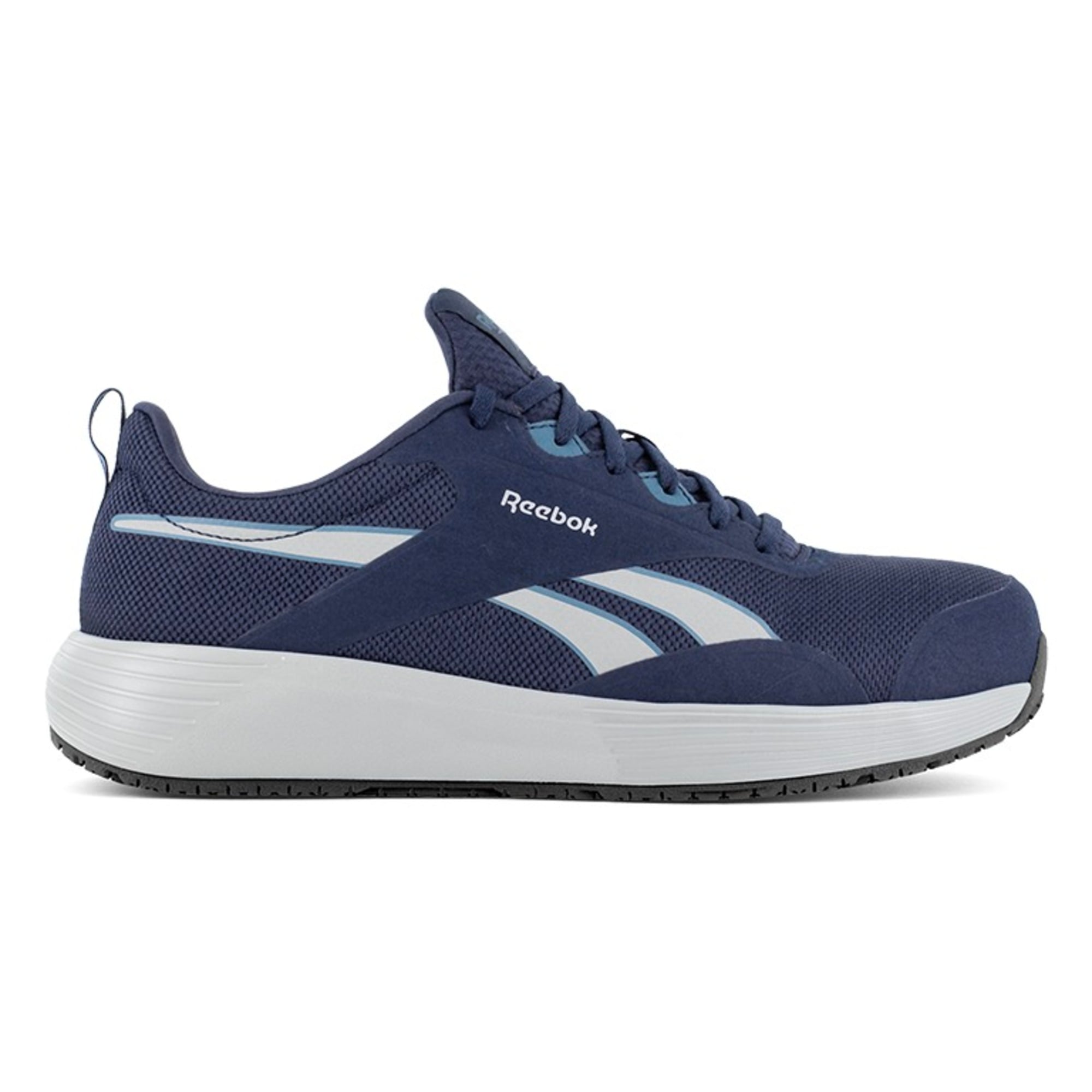 Reebok Men's RB5104 Navy and Gray Lite Plus 4 Work Composite Toe Athletic SD10 - Blue - side view