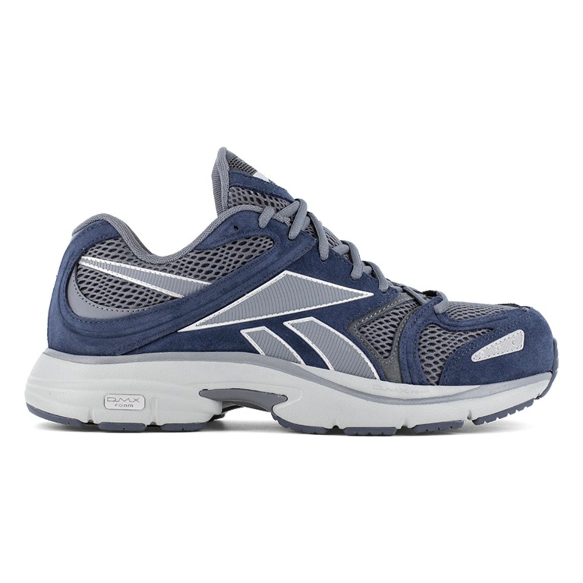 Reebok Men's RB5203 Navy and Gray Premier Road Plus VI Work Composite Toe Athletic - Navy - side view