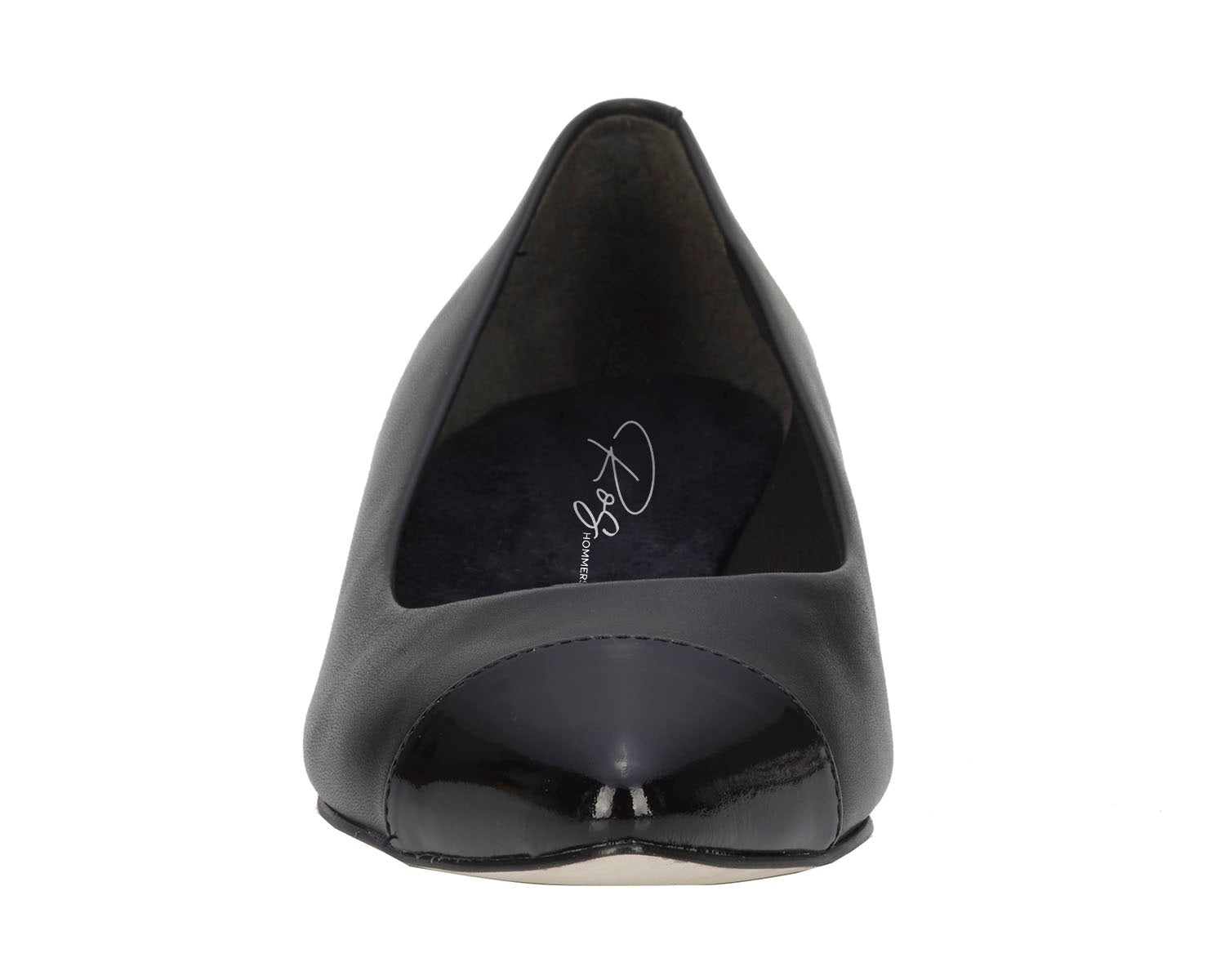 Ros Hommerson Remi Women's Flat Shoe - Black Leather - Front View