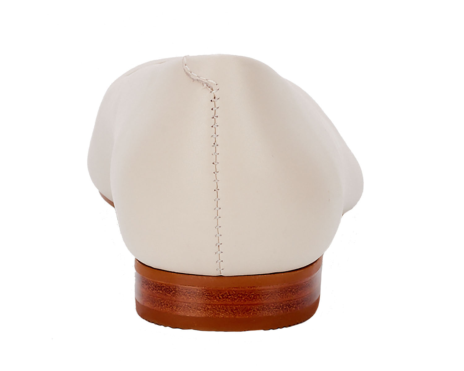 Ros Hommerson Remi Women's Flat Shoe - New Ivory Leather/Patent - Back View