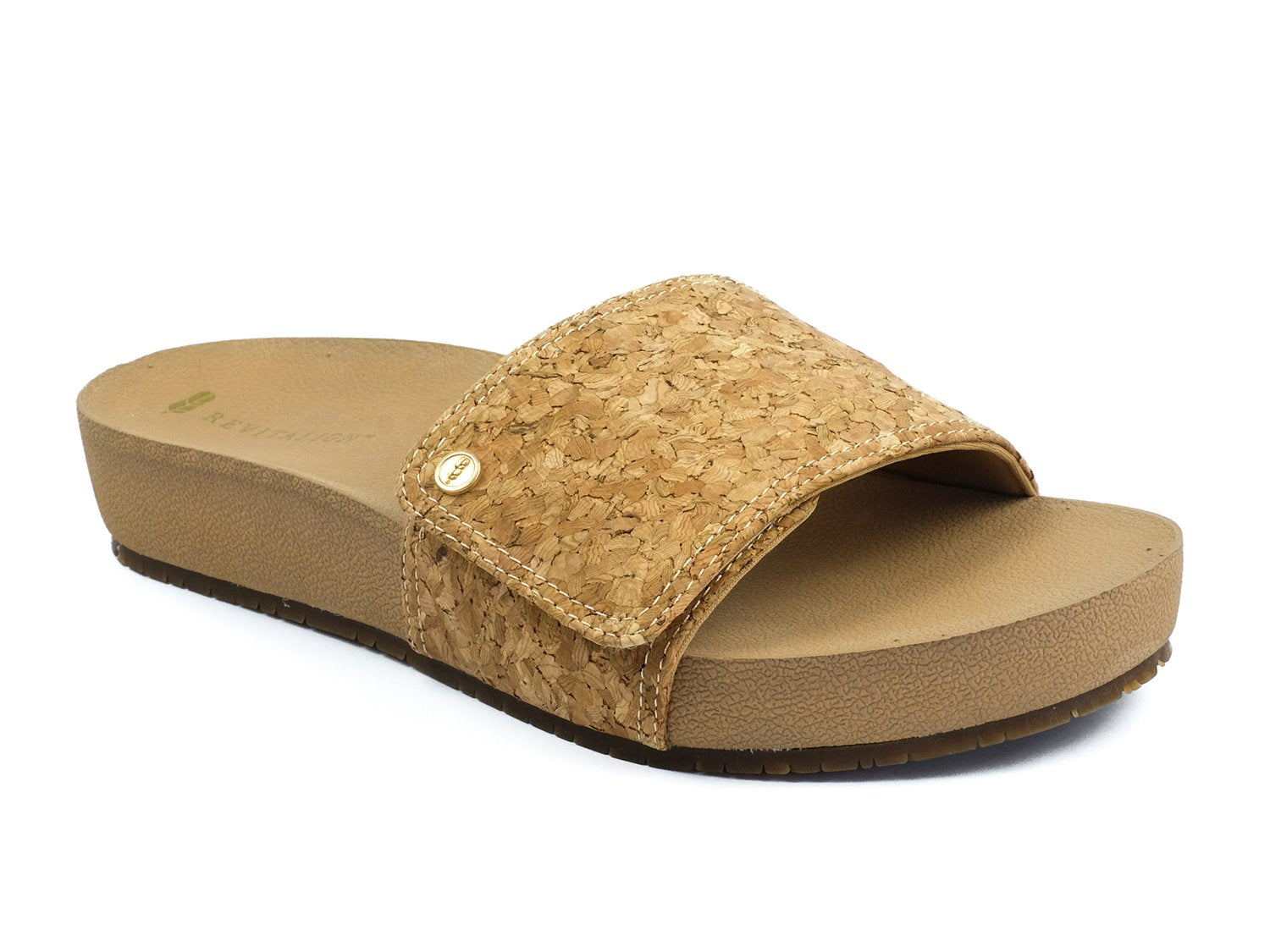 Revitalign Breezy Slide Comfort Wedge Sandal - Cork 1