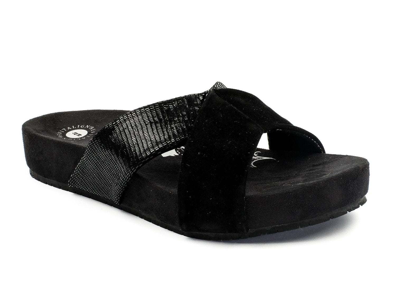 Revitalign Dragonfly - Women's Comfort Slide Sandal in Black