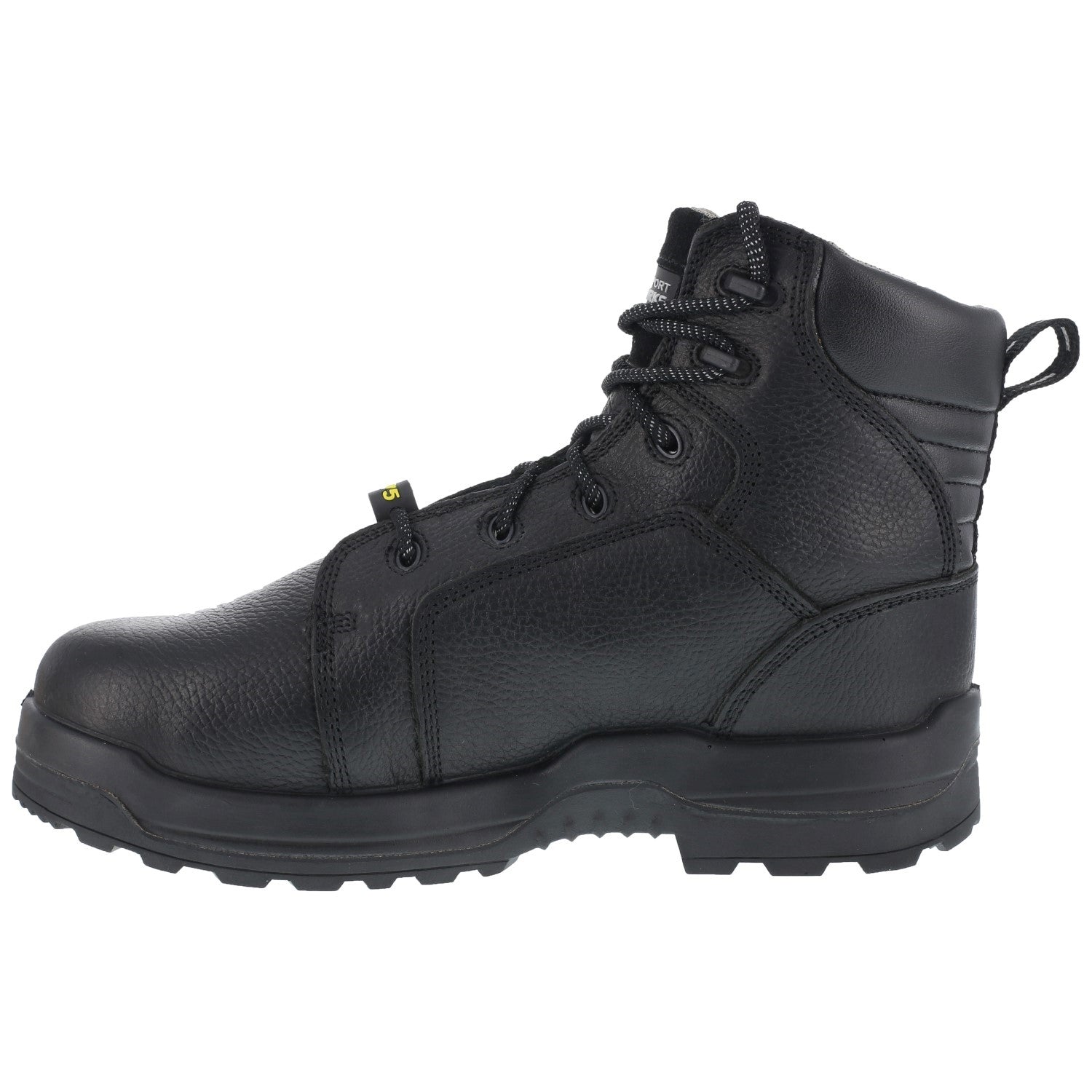 Rockport Works Men's More Energy Comp Toe 6" Work Boot Met Guard - Black - Side View