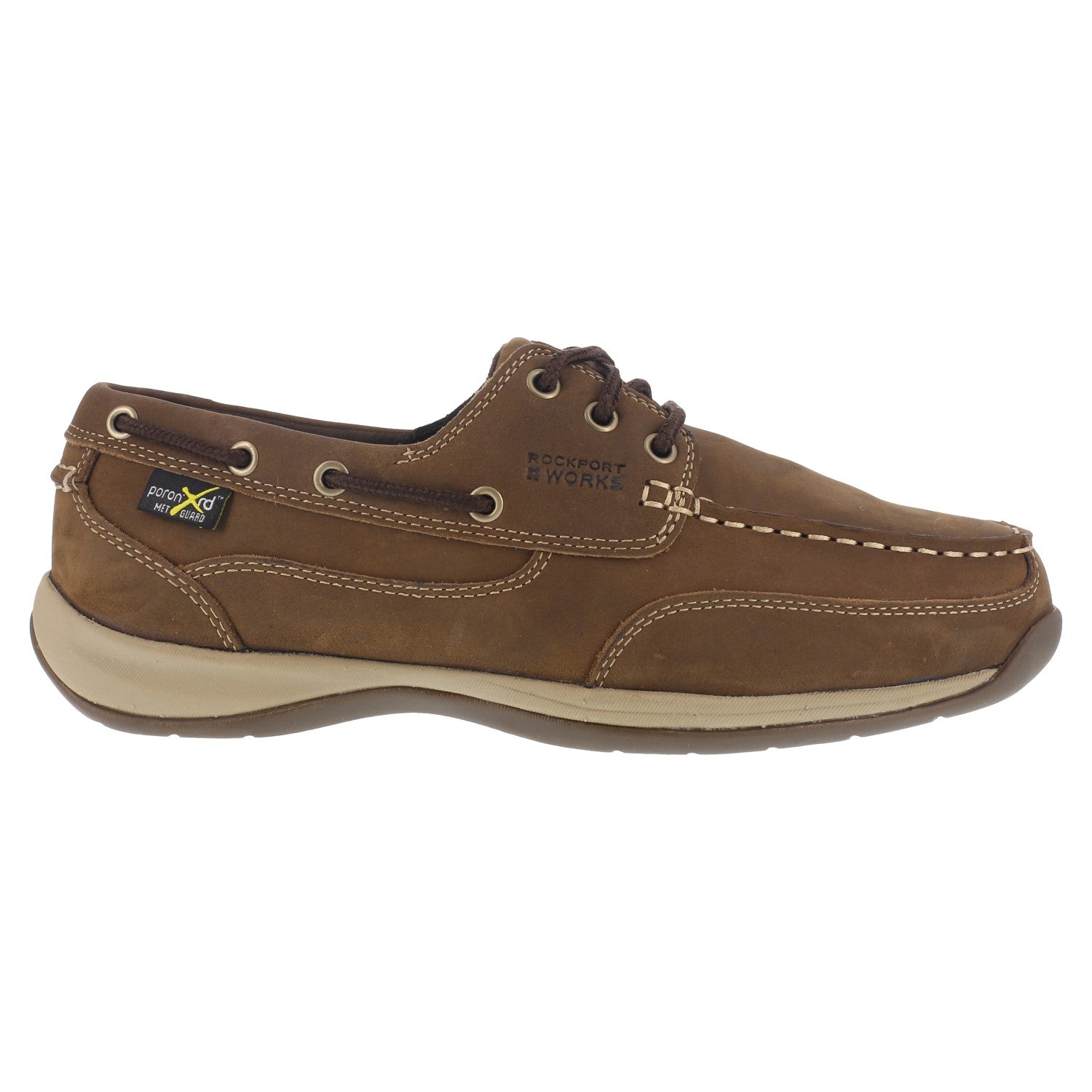 Rockport Works Women's Sailing Club Steel Toe Oxford Met Guard - Brown - Side View