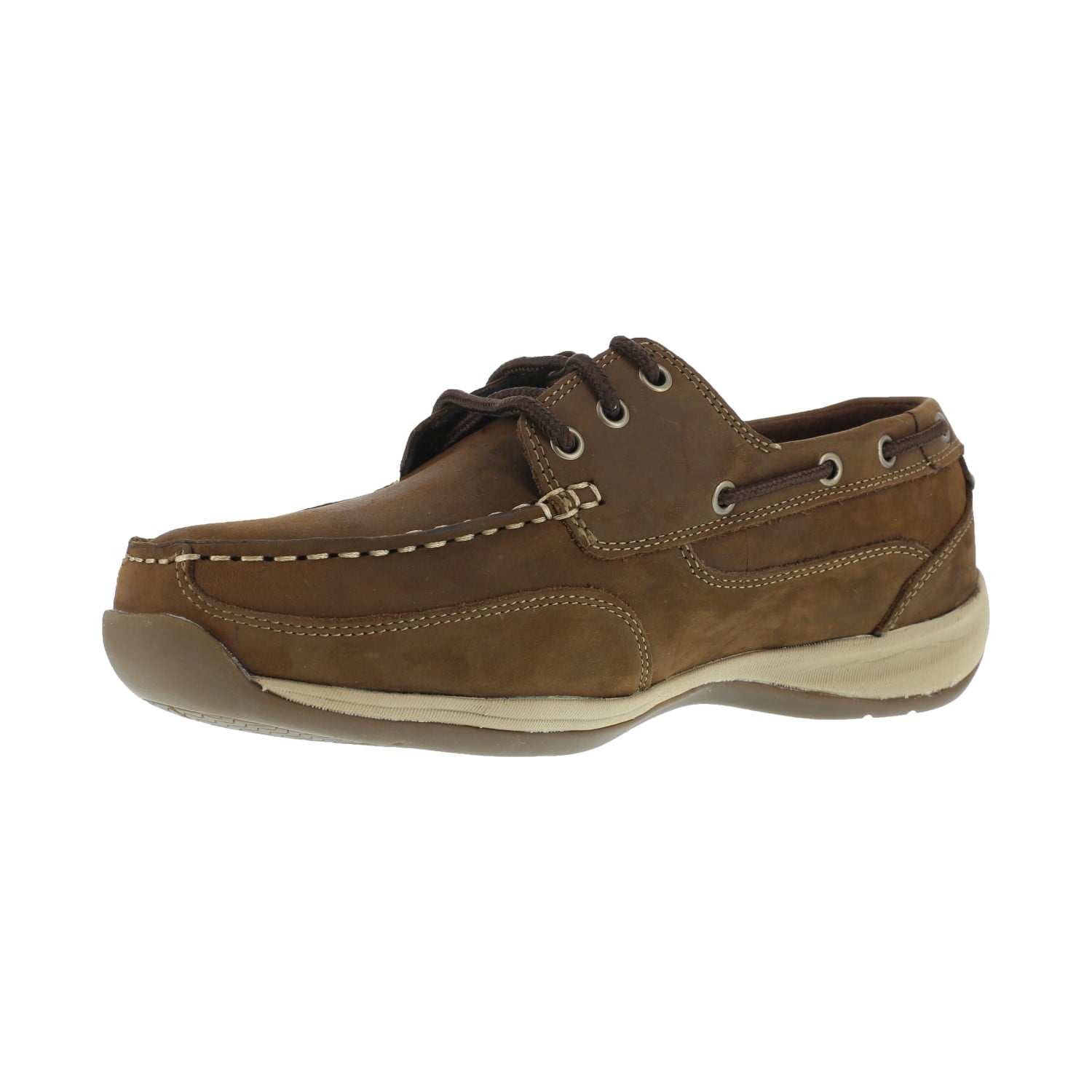 Rockport Works Men's Sailing Club 3 Eye Tie Boat Steel Toe EH CSA Shoe - Brown - Other Profile View