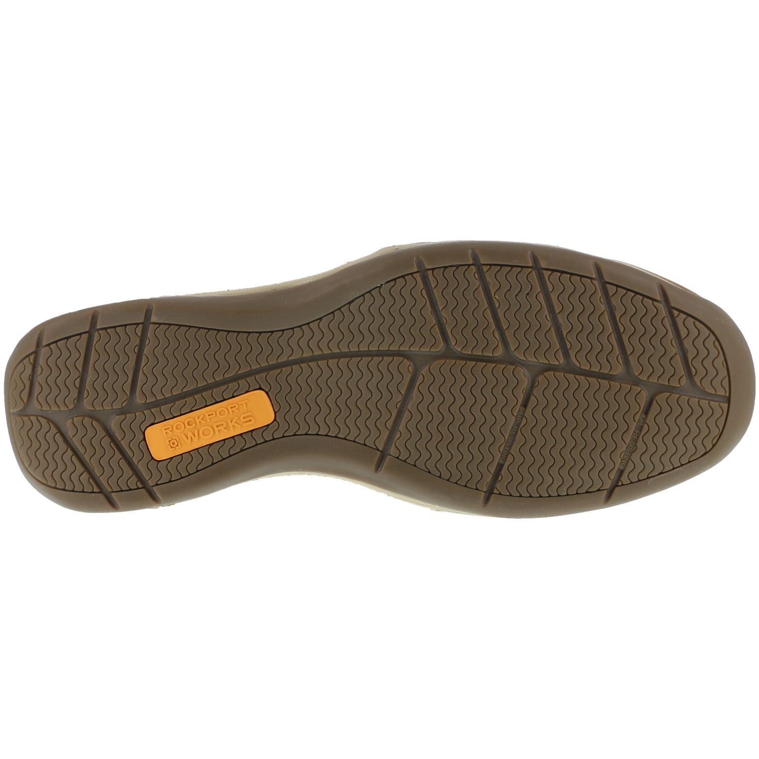 Rockport Works Women's Sailing Club Steel Toe Oxford - Brown - Outsole View