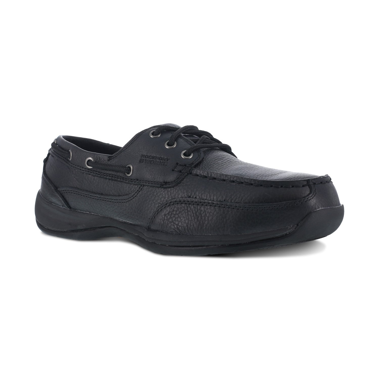 Rockport Works Women's Sailing Club Steel Toe Oxford ESD - Black - Profile View
