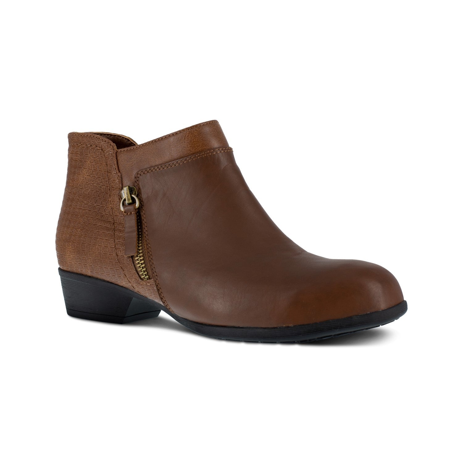 Rockport Works Carly Women's Steel Toe Safety Boot - Brown - Profile View